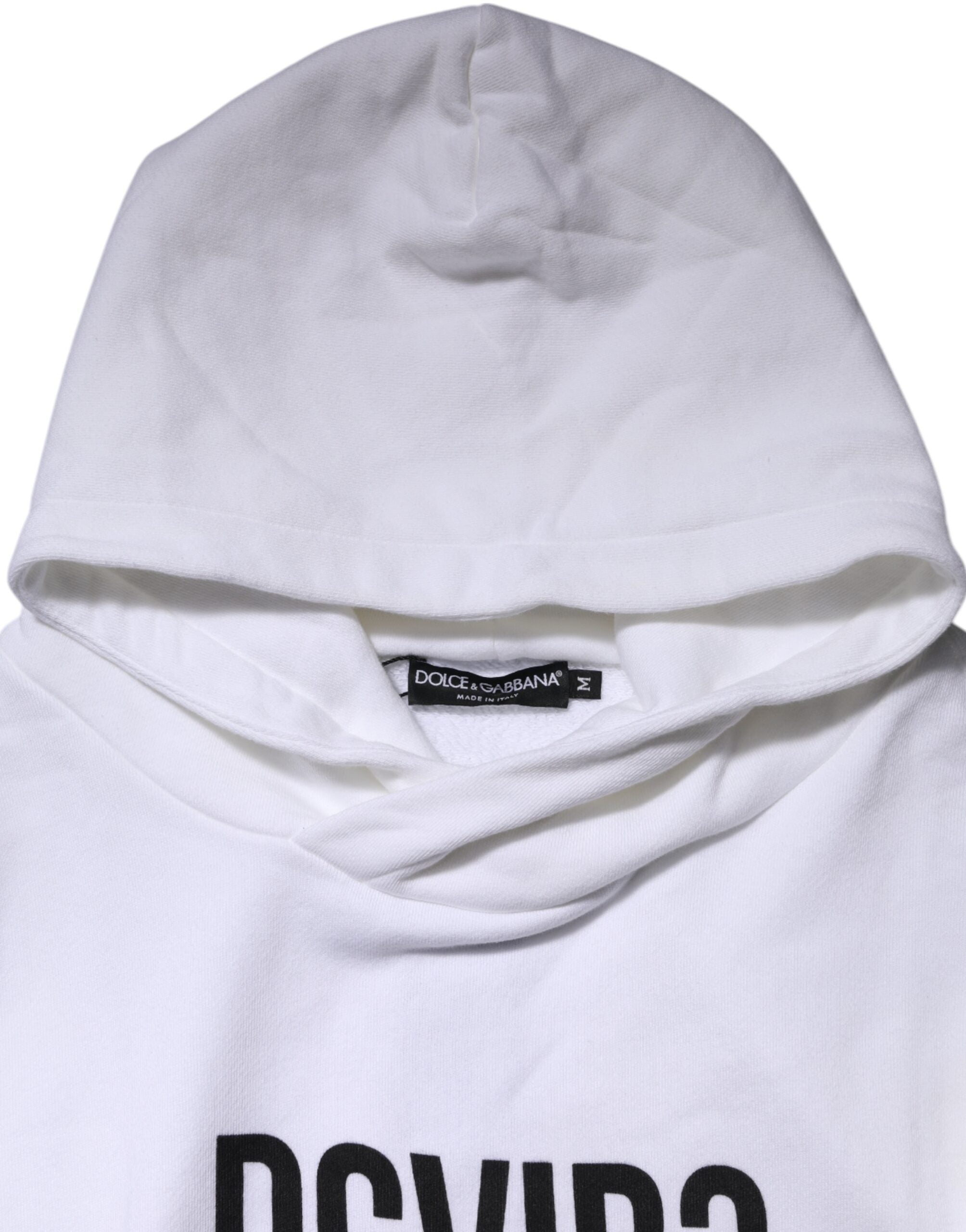 Dolce & Gabbana White DG Vib3 Hooded Men Sweatshirt Men's Sweater