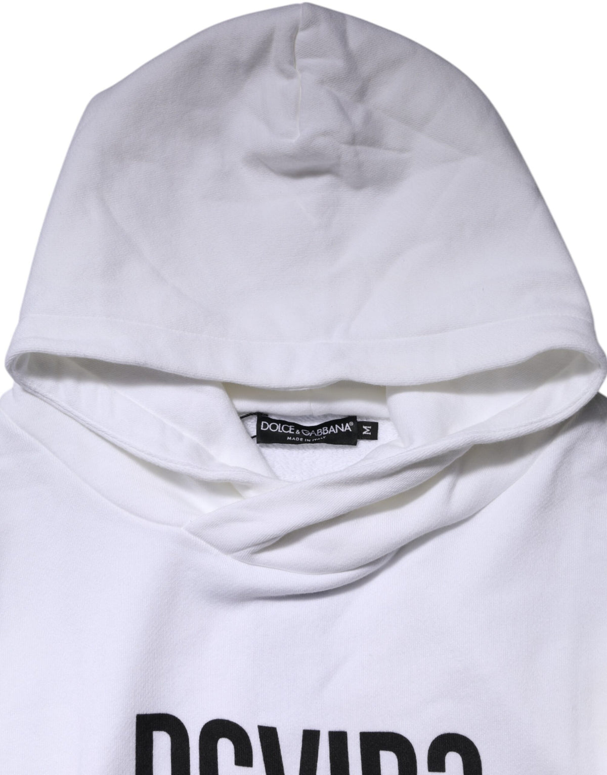 Dolce & Gabbana White DG Vib3 Hooded Men Sweatshirt Men's Sweater