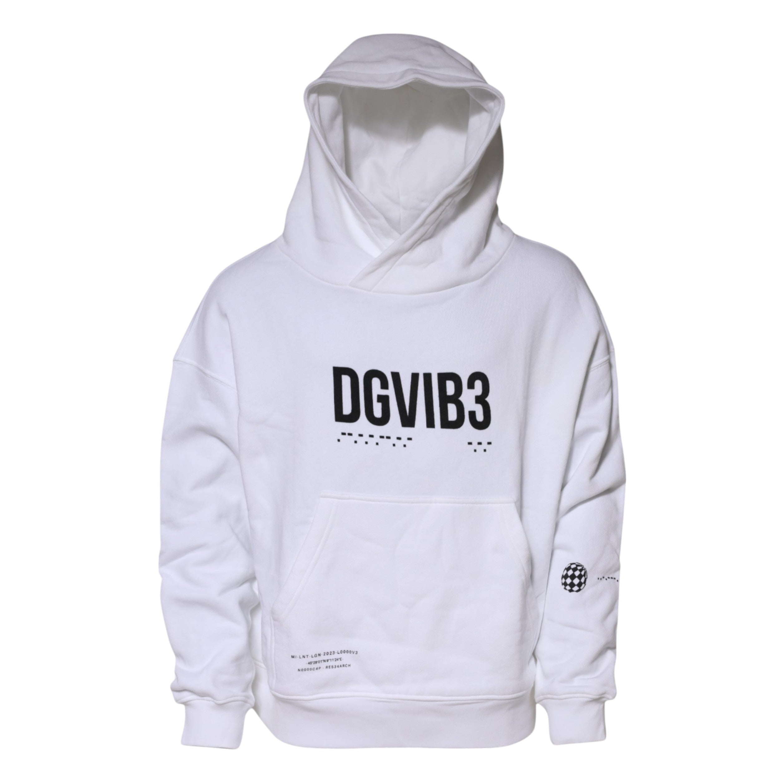 Dolce & Gabbana White DG Vib3 Hooded Men Sweatshirt Men's Sweater