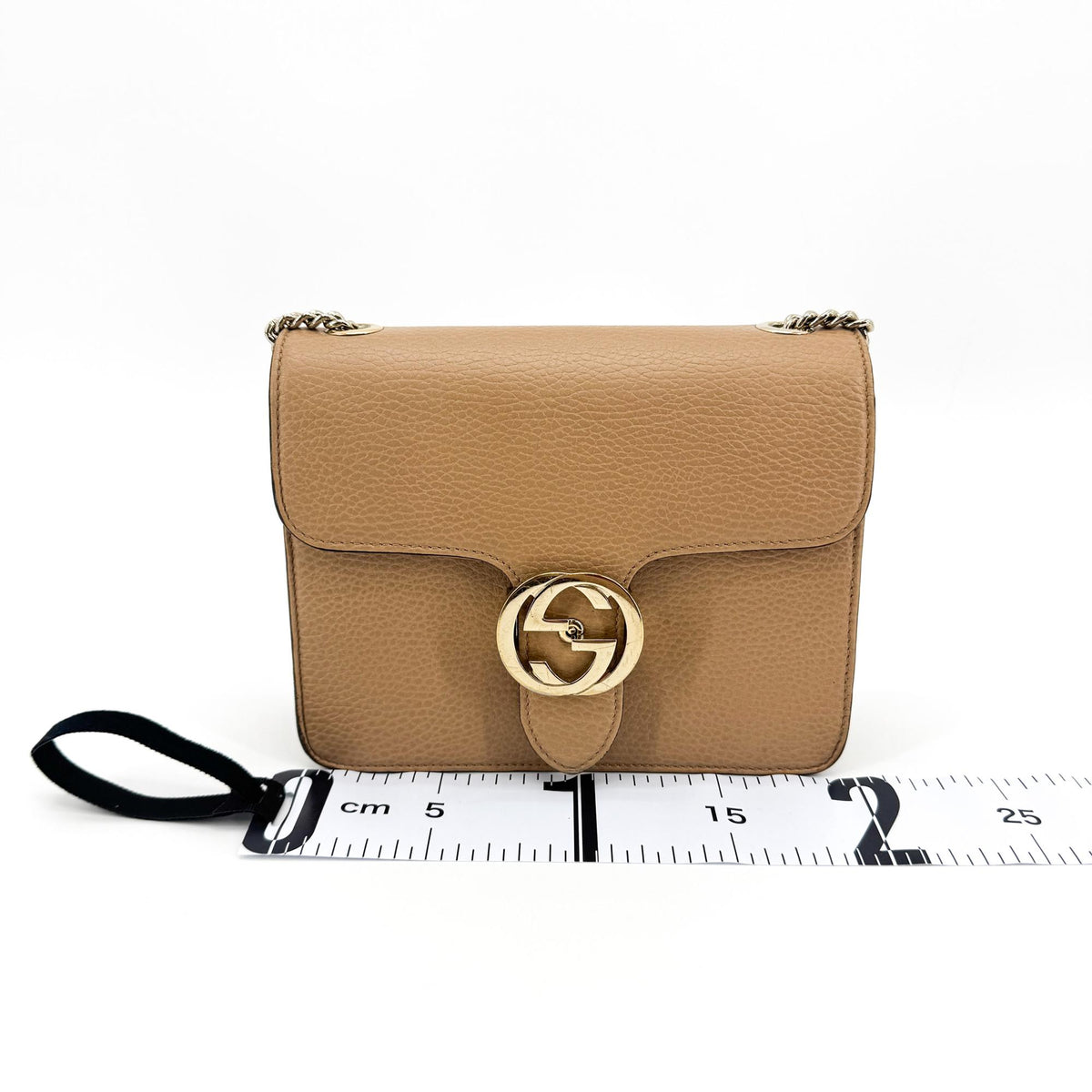 Gucci Interlocking Leather Brown Calfskin Shoulder Bag Bag (Pre-Owned)