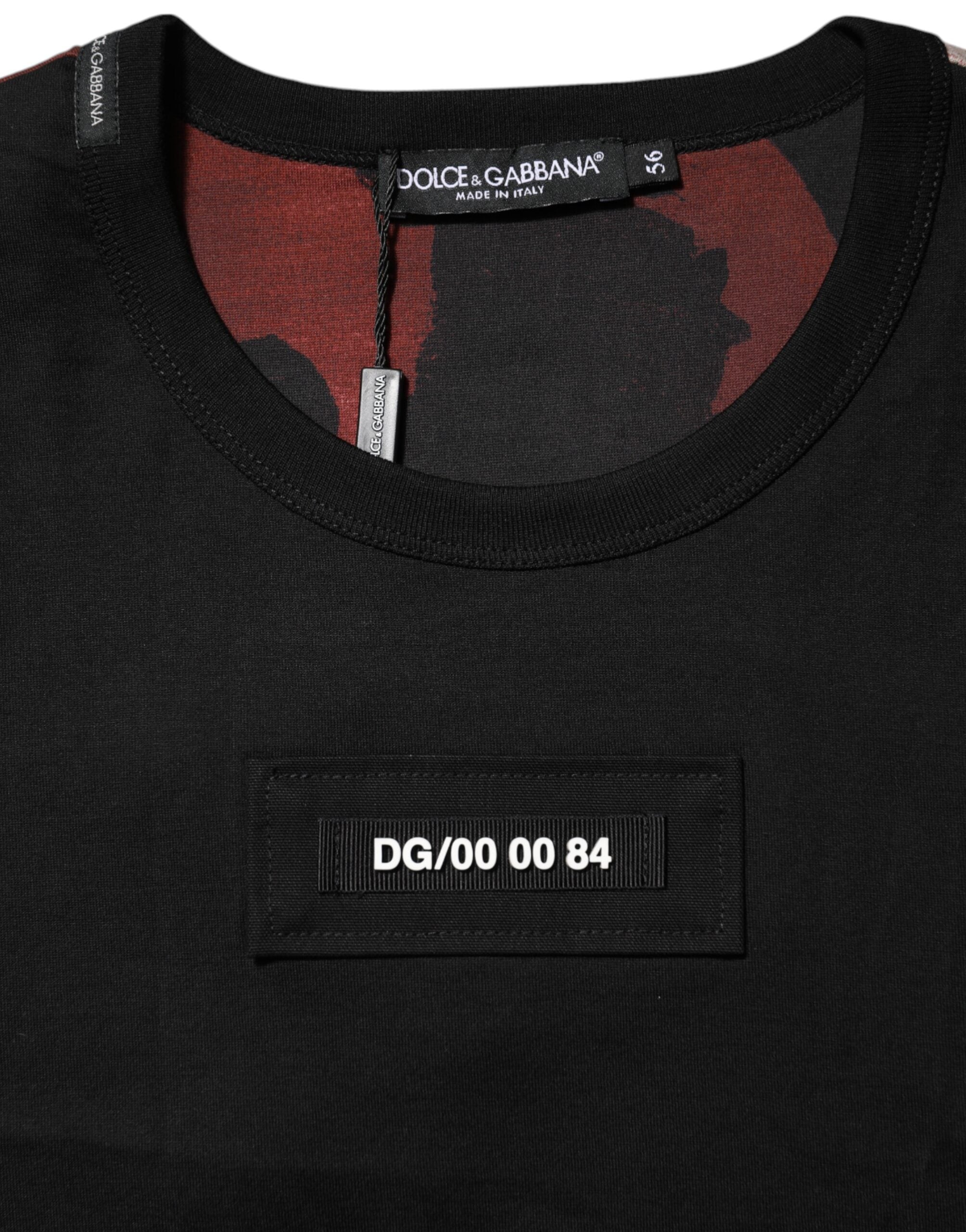 Dolce & Gabbana Multicolor Camouflage Crew Neck Men's T-shirt