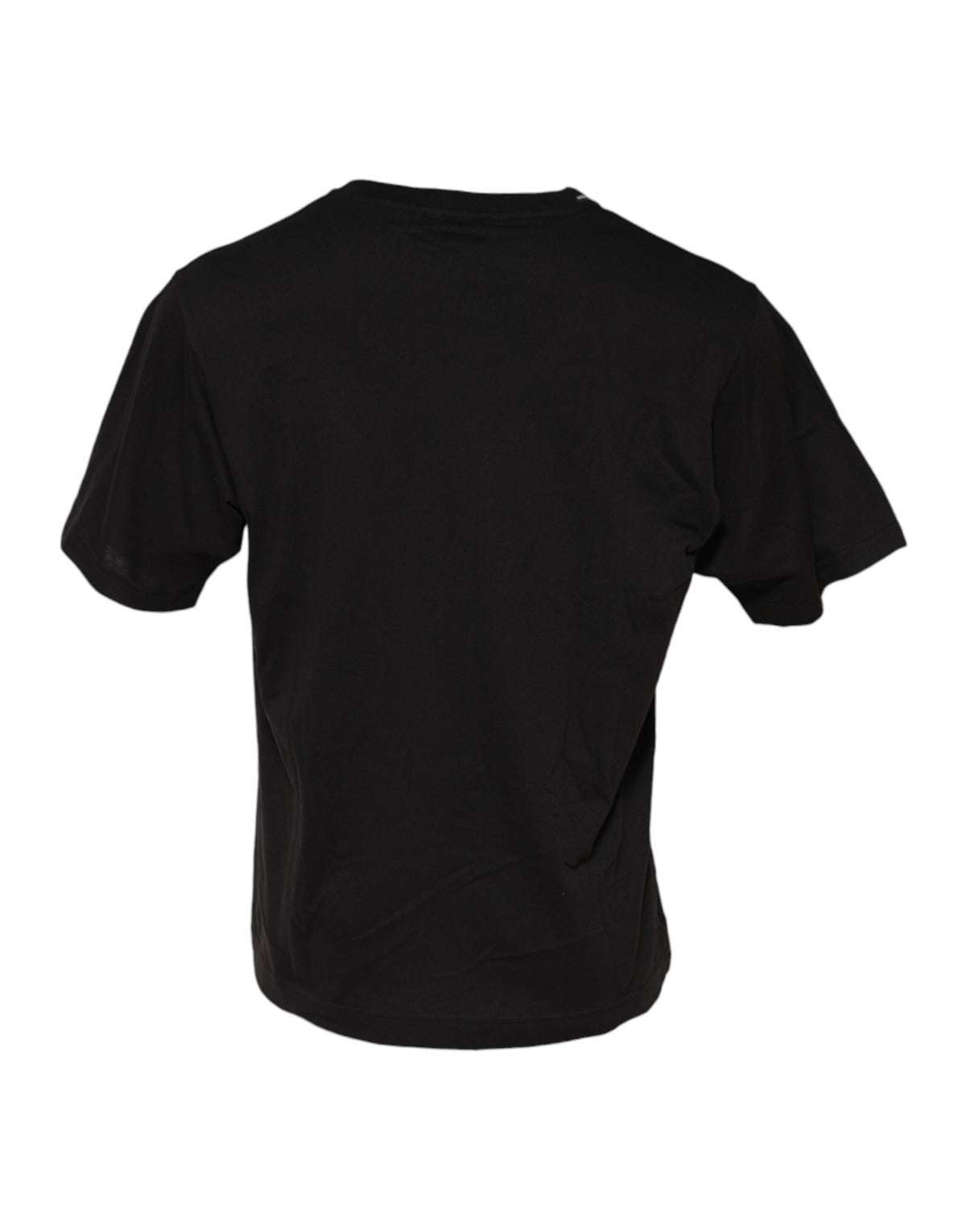 Dolce & Gabbana Black Minimalist Cotton Crew Neck Men's T-shirt