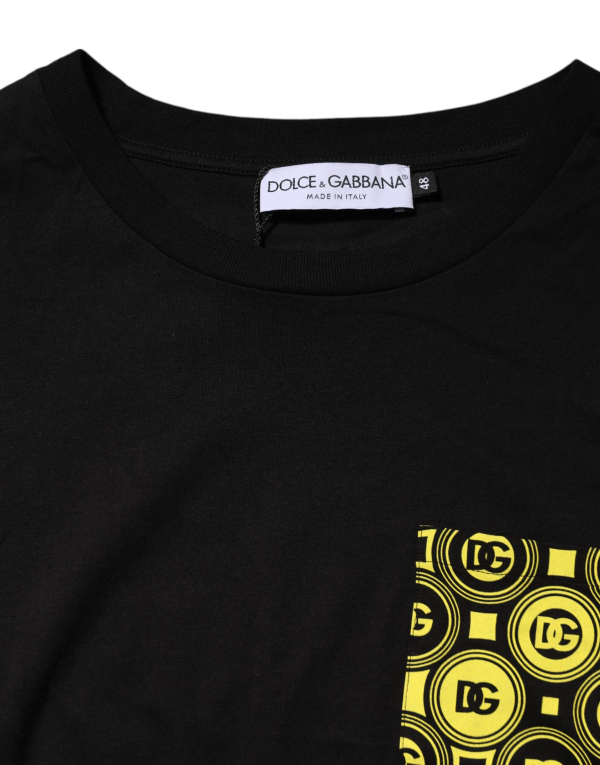 Dolce & Gabbana Black Minimalist Cotton Crew Neck Men's T-shirt