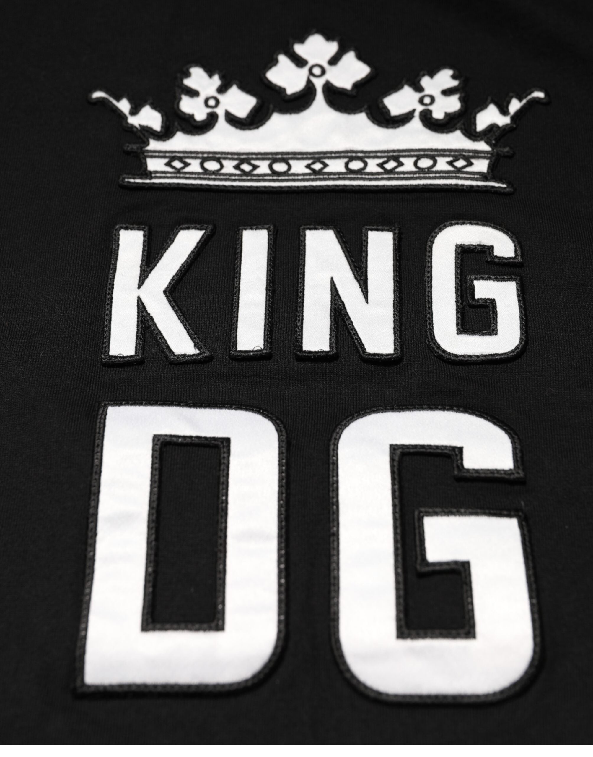 Dolce & Gabbana Black DG King Crown Cotton Crew Neck Men's T-shirt