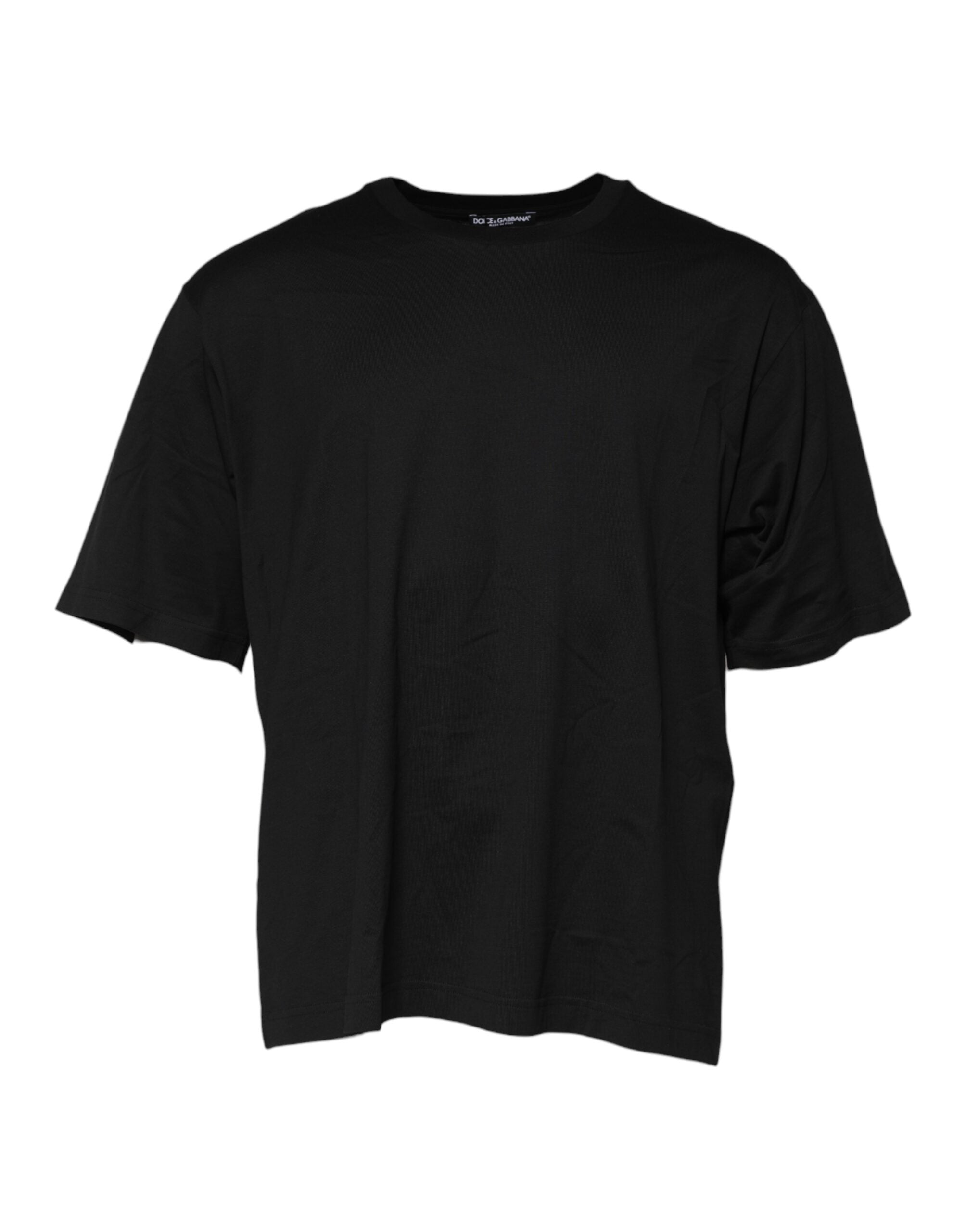Dolce & Gabbana Black Cotton Crew Neck Short Sleeves Men's T-shirt