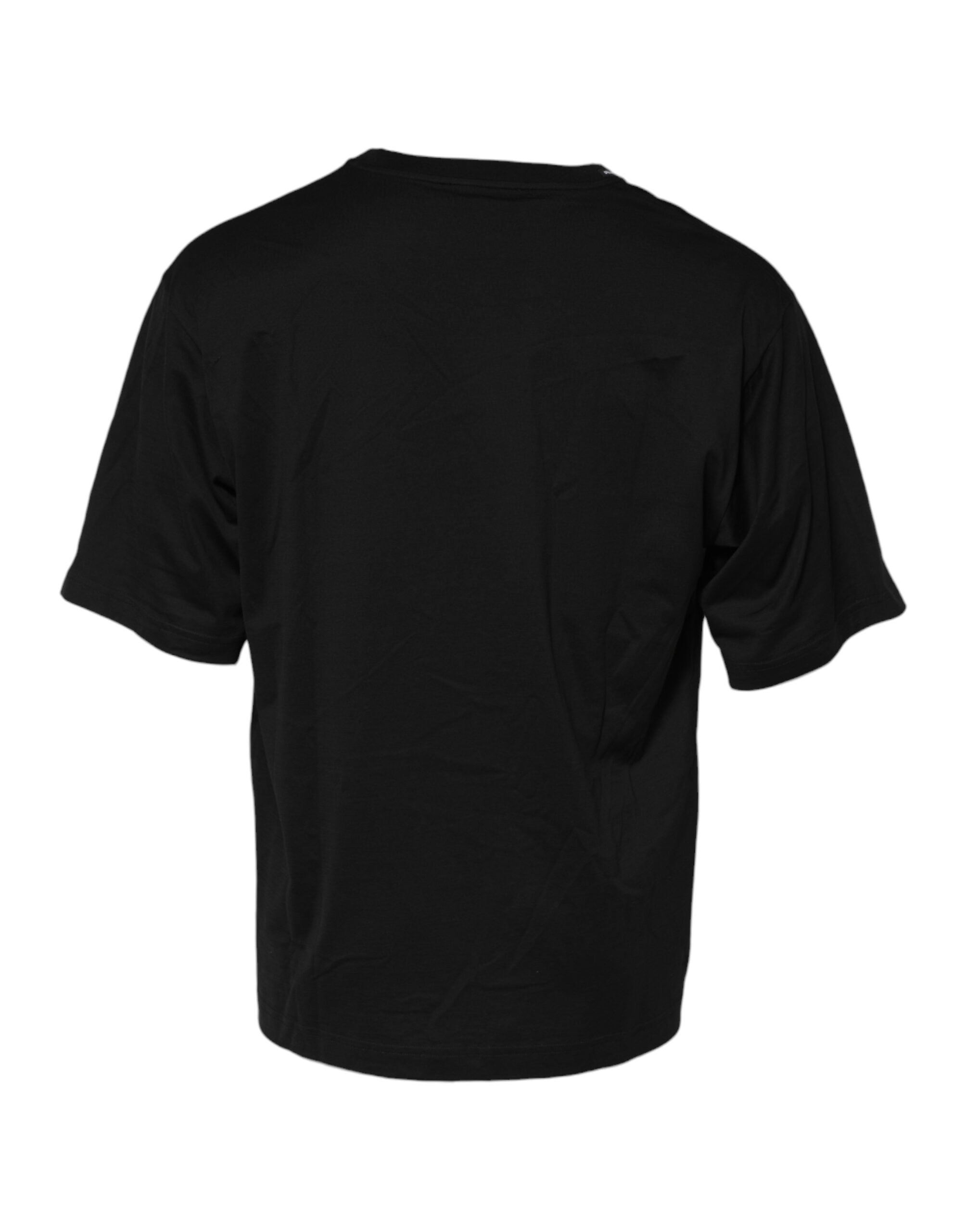 Dolce & Gabbana Black Cotton Crew Neck Short Sleeves Men's T-shirt