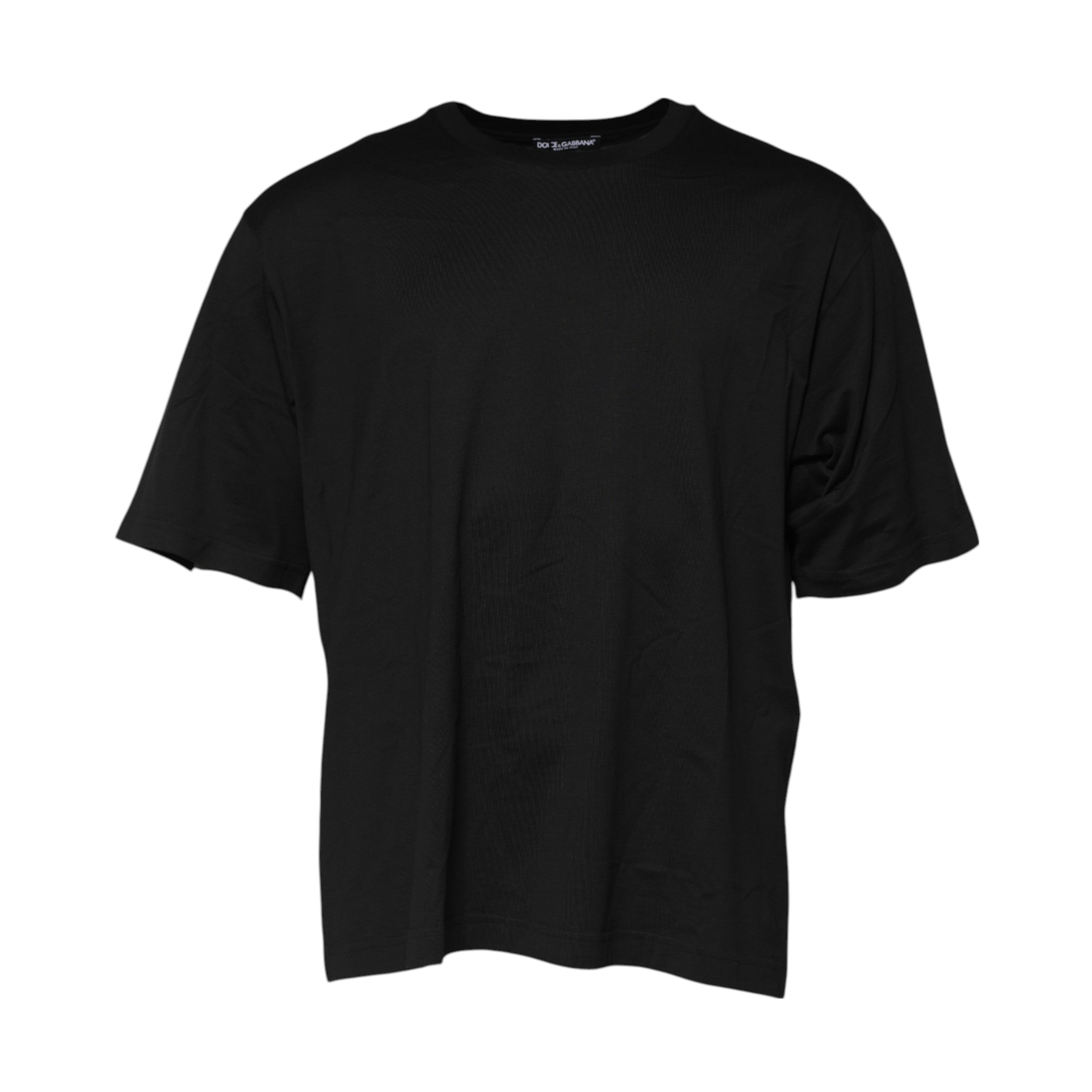 Dolce & Gabbana Black Cotton Crew Neck Short Sleeves Men's T-shirt
