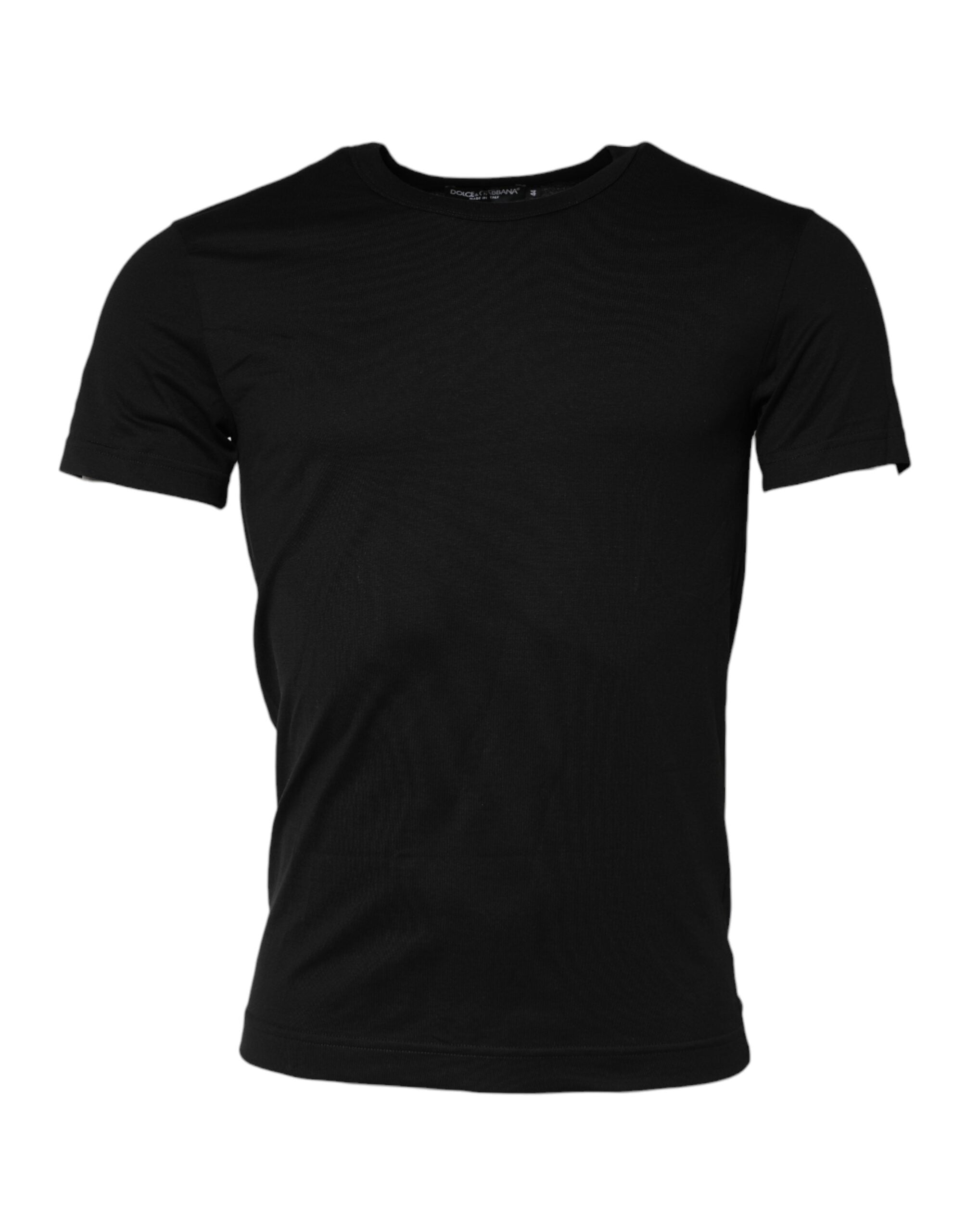 Dolce & Gabbana Black Cotton Crewneck Short Sleeves Men's T-shirt