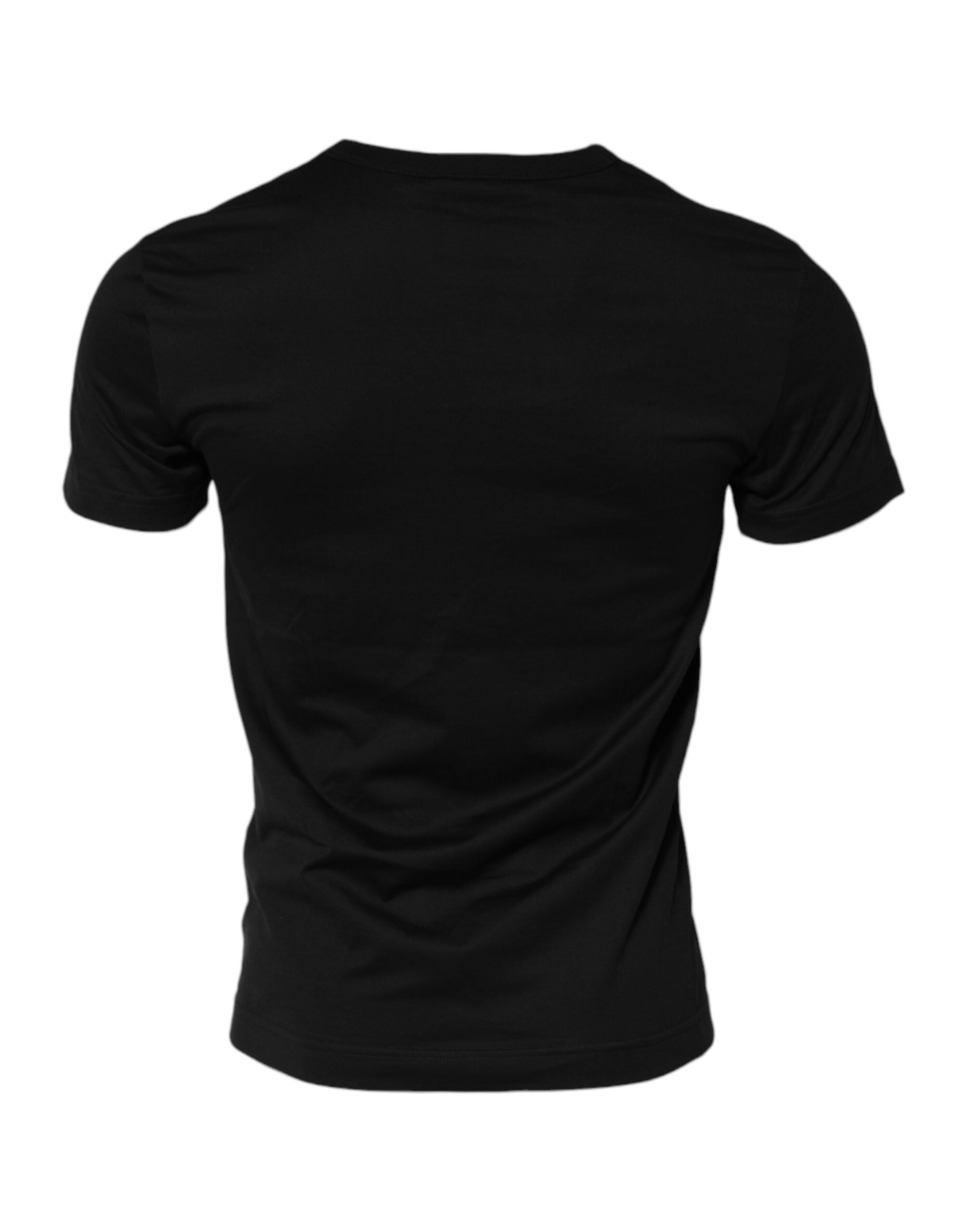 Dolce & Gabbana Black Cotton Crewneck Short Sleeves Men's T-shirt