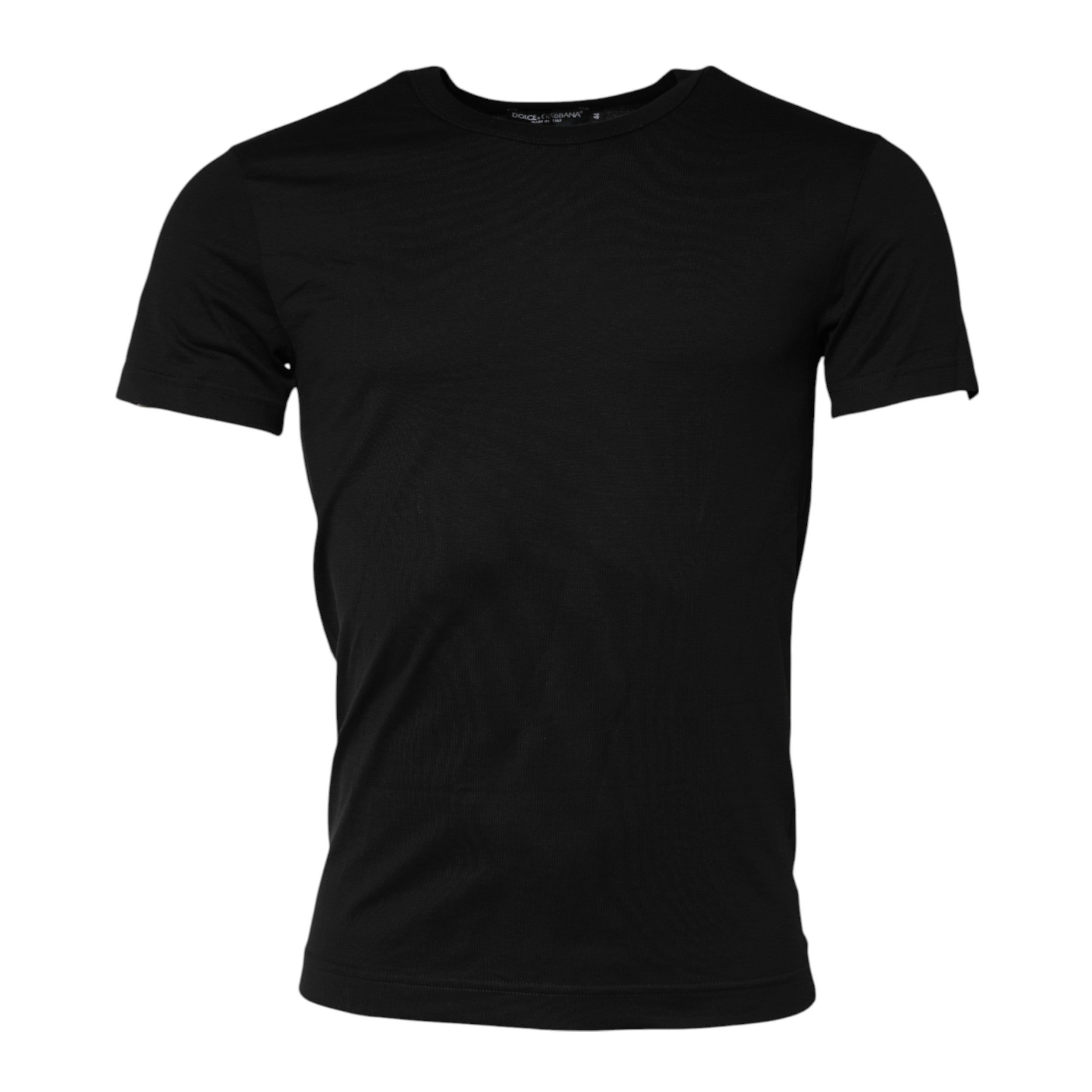 Dolce & Gabbana Black Cotton Crewneck Short Sleeves Men's T-shirt