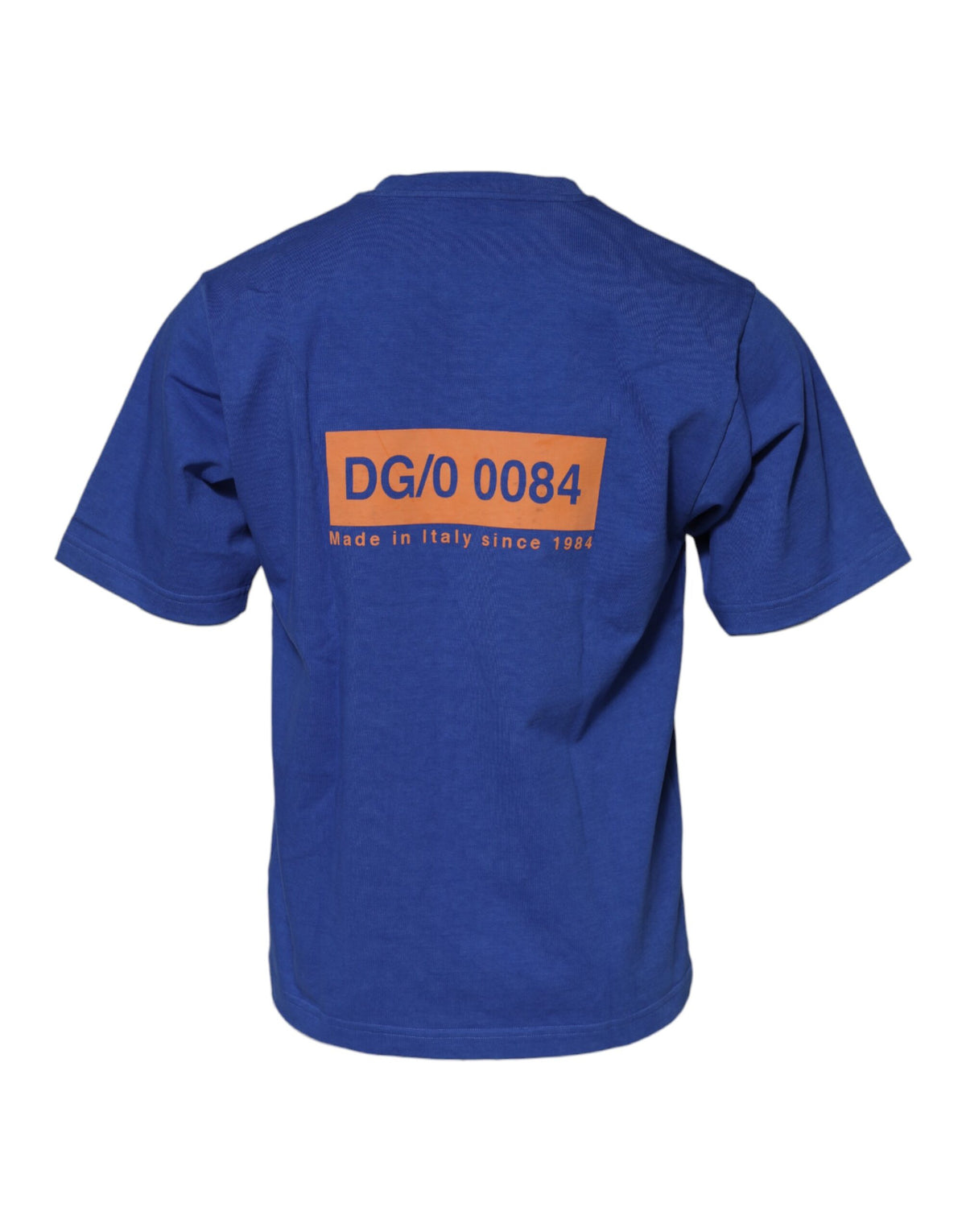 Dolce & Gabbana Blue Logo Graphic Cotton Crew Neck Men's T-shirt (Pre-Owned)