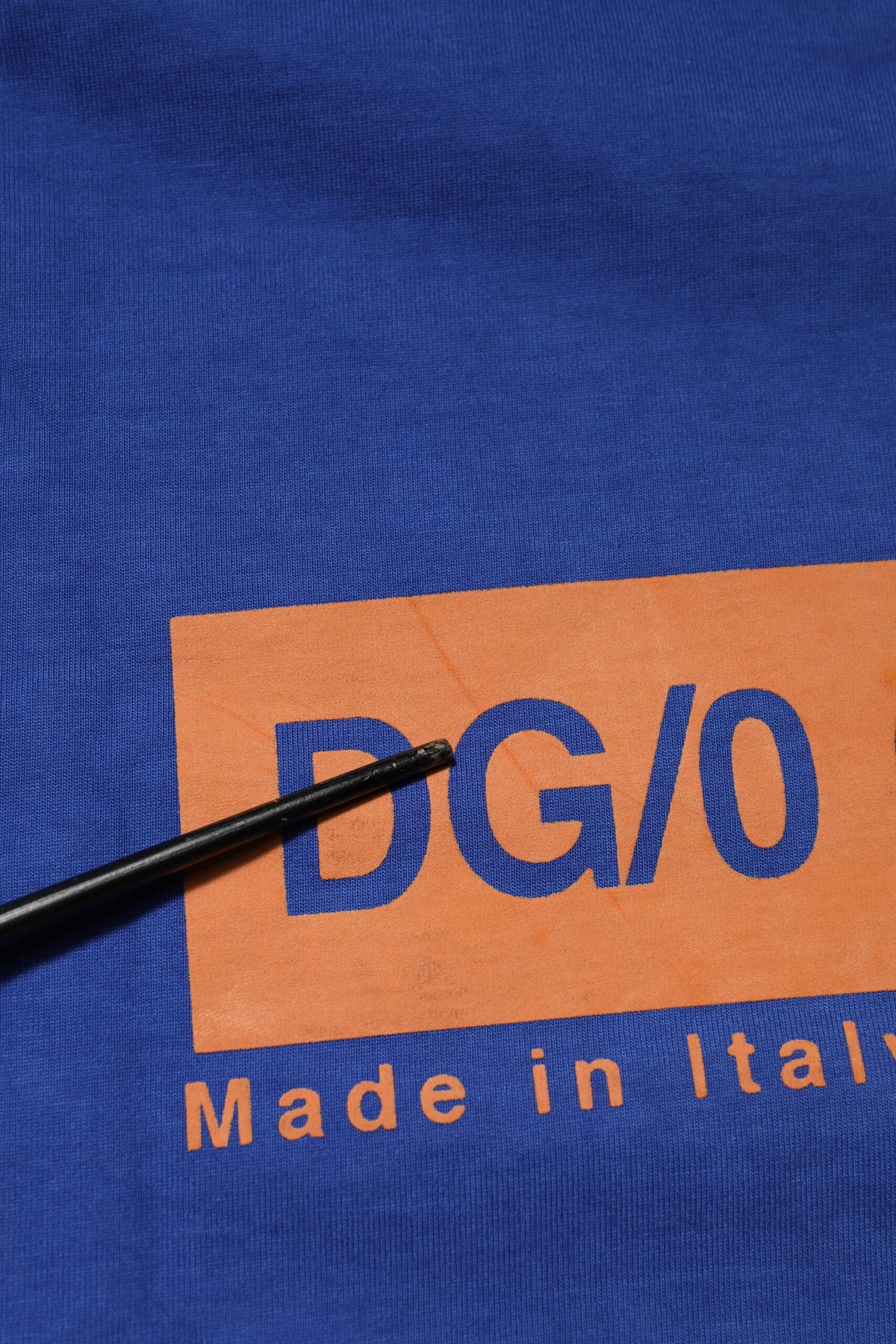 Dolce & Gabbana Blue Logo Graphic Cotton Crew Neck Men's T-shirt (Pre-Owned)