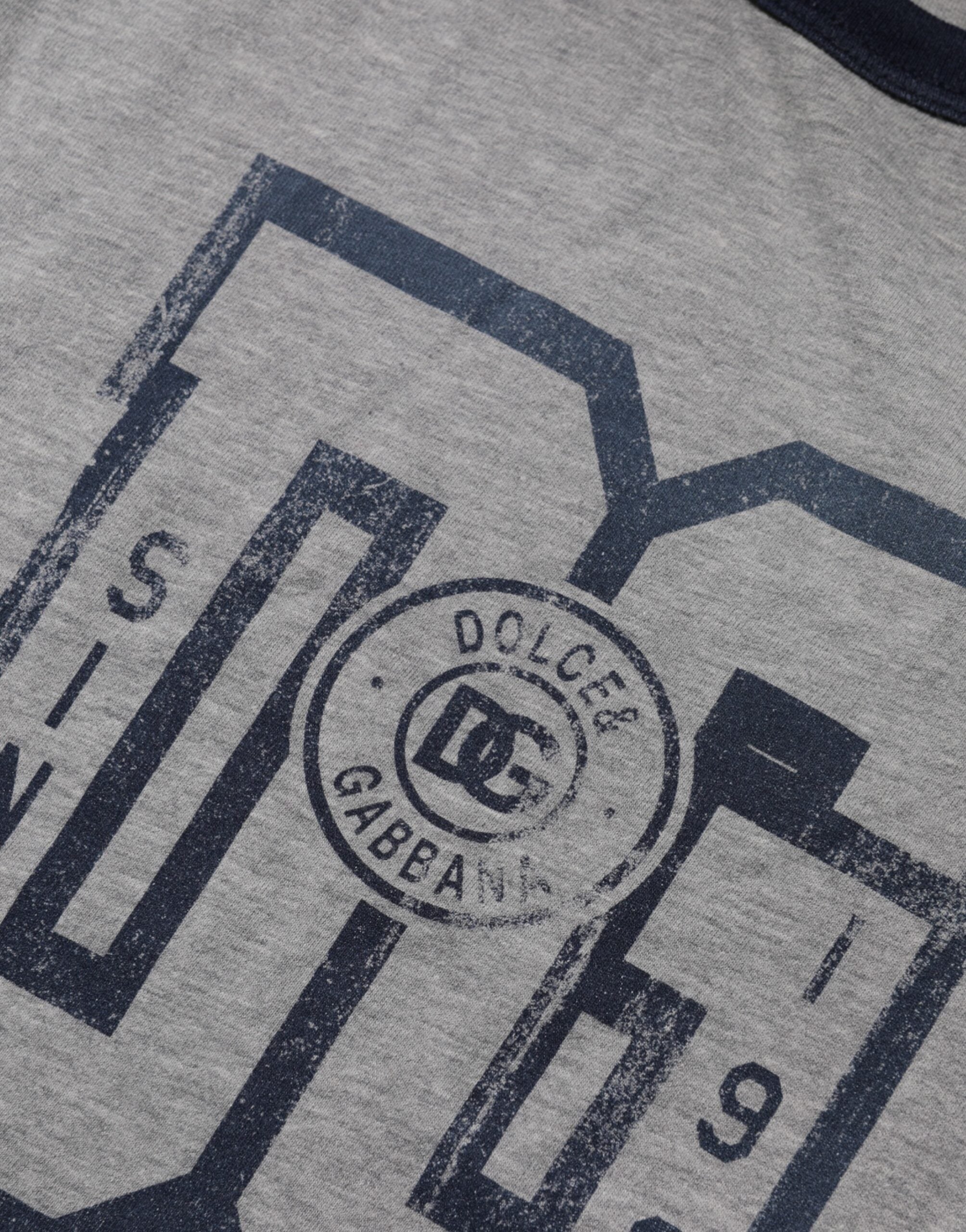 Dolce & Gabbana Gray DG Graphic Print Cotton Crewneck Men's T-shirt (Pre-Owned)