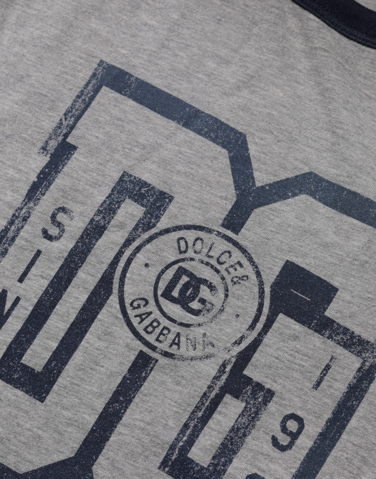 Dolce & Gabbana Gray DG Graphic Print Cotton Crewneck Men's T-shirt (Pre-Owned)