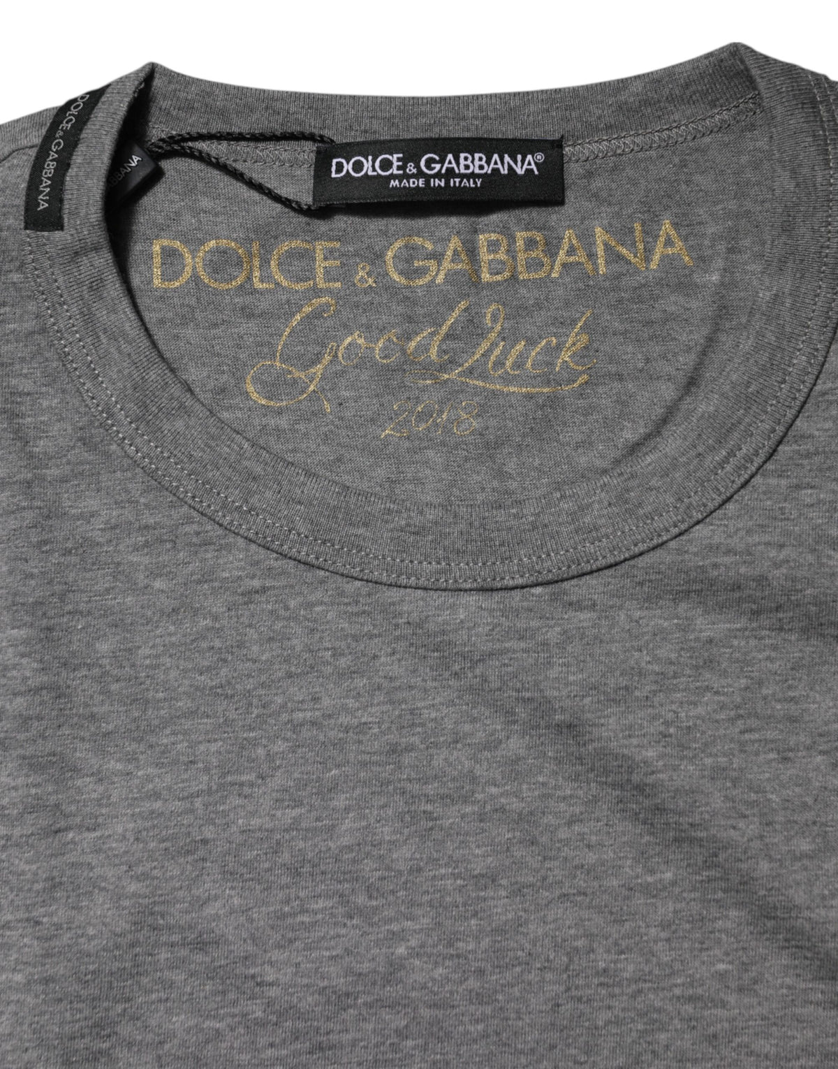 Dolce & Gabbana Gray Cotton Crew Neck Short Sleeves Men's T-shirt