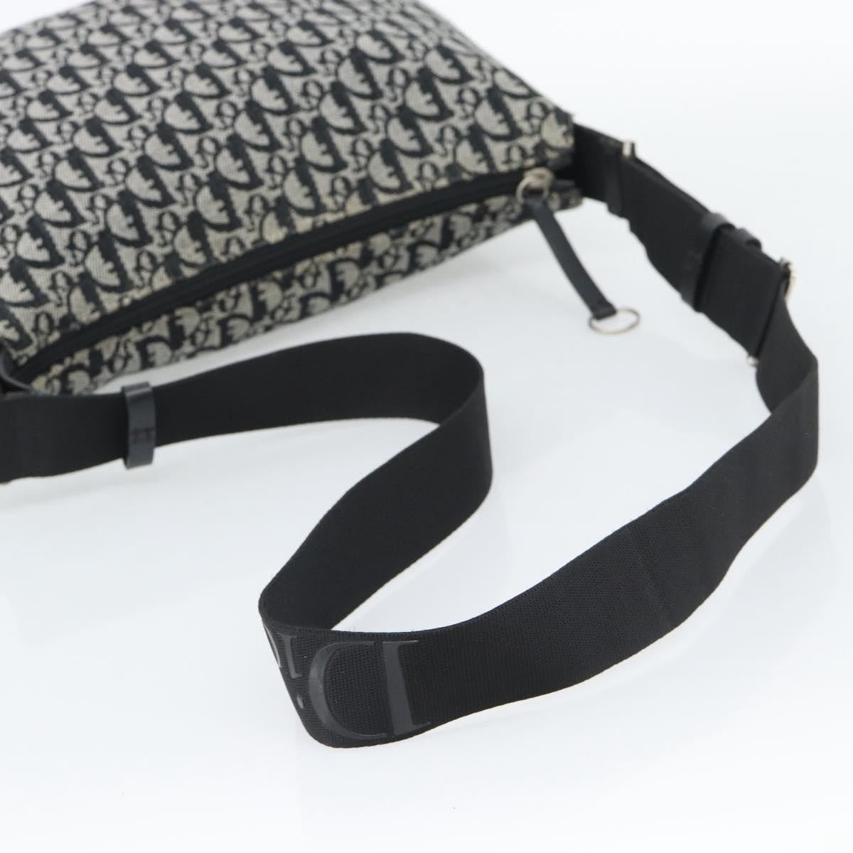 Christian Dior Vintage Trotter Messenger Diorissimo Canvas Black Canvas Shoulder Bag Bag (Pre-Owned)