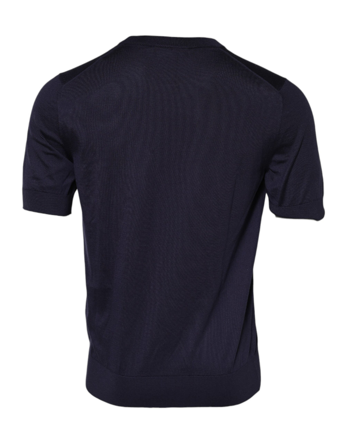 Dolce & Gabbana Dark Blue Silk Crew Neck Short Sleeves Men's T-shirt (Pre-Owned)