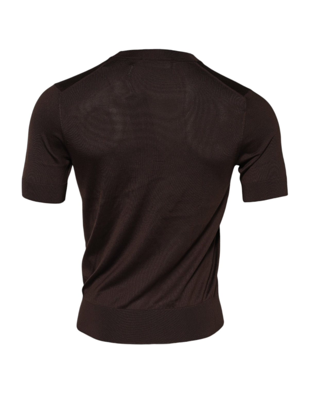 Dolce & Gabbana Brown Silk Crew Neck Short Sleeves Men's T-shirt (Pre-Owned)