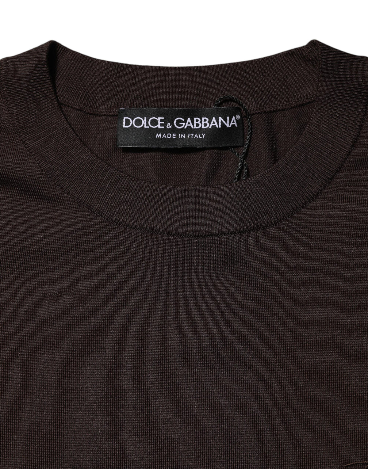 Dolce & Gabbana Brown Silk Crew Neck Short Sleeves Men's T-shirt (Pre-Owned)