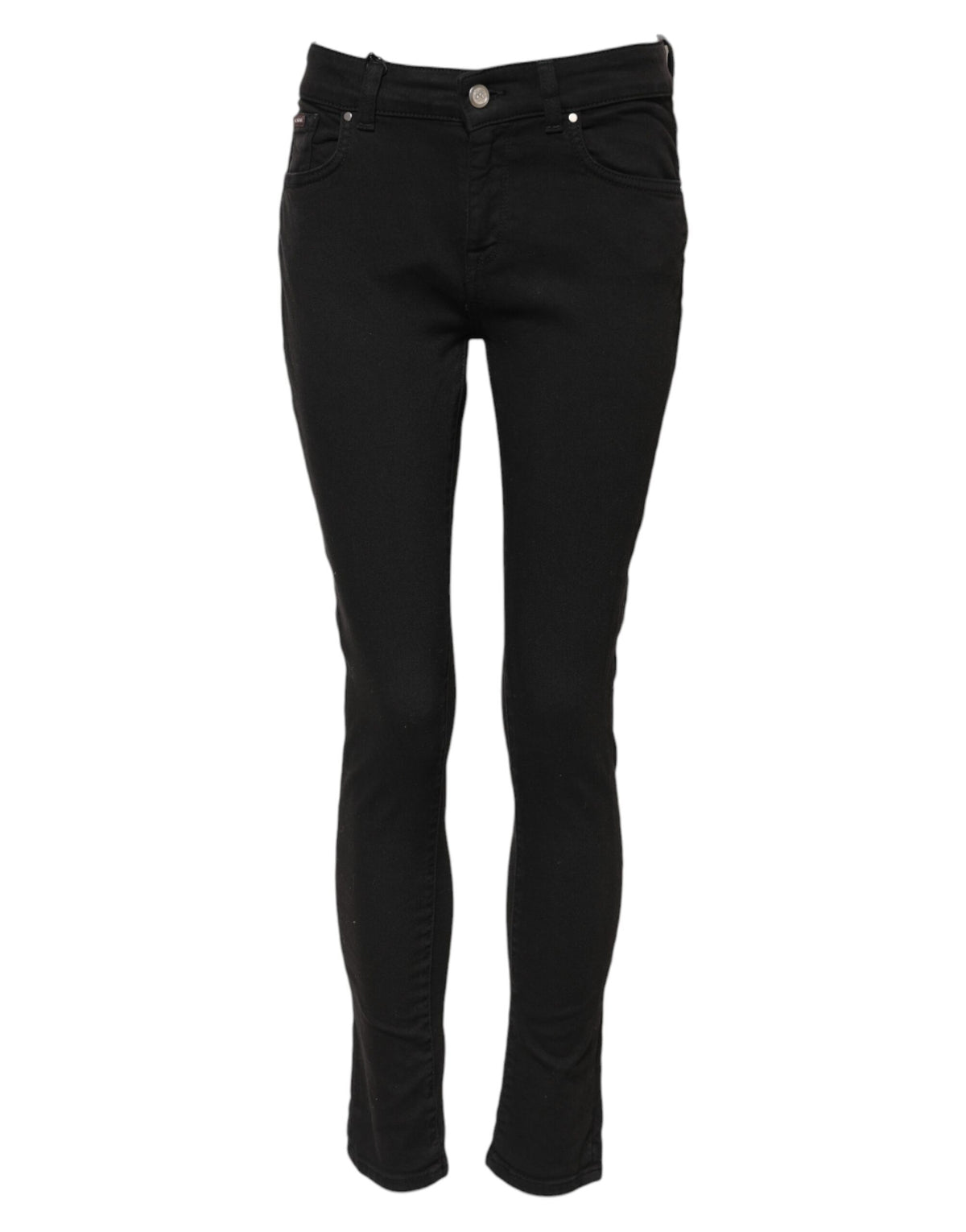 Dolce & Gabbana Black Cotton Skinny Mid Waist Denim Women's Jeans