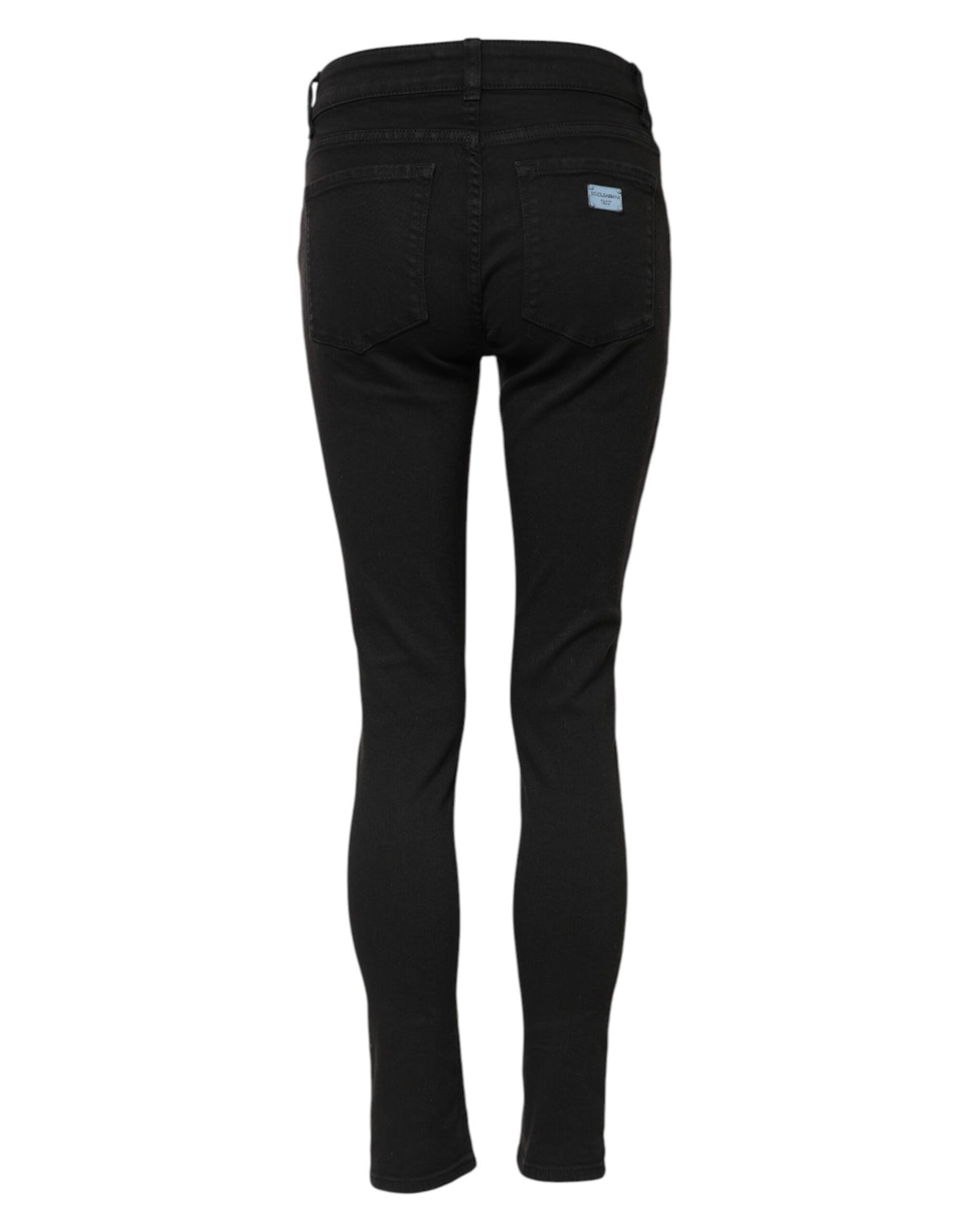 Dolce & Gabbana Black Cotton Skinny Mid Waist Denim Women's Jeans