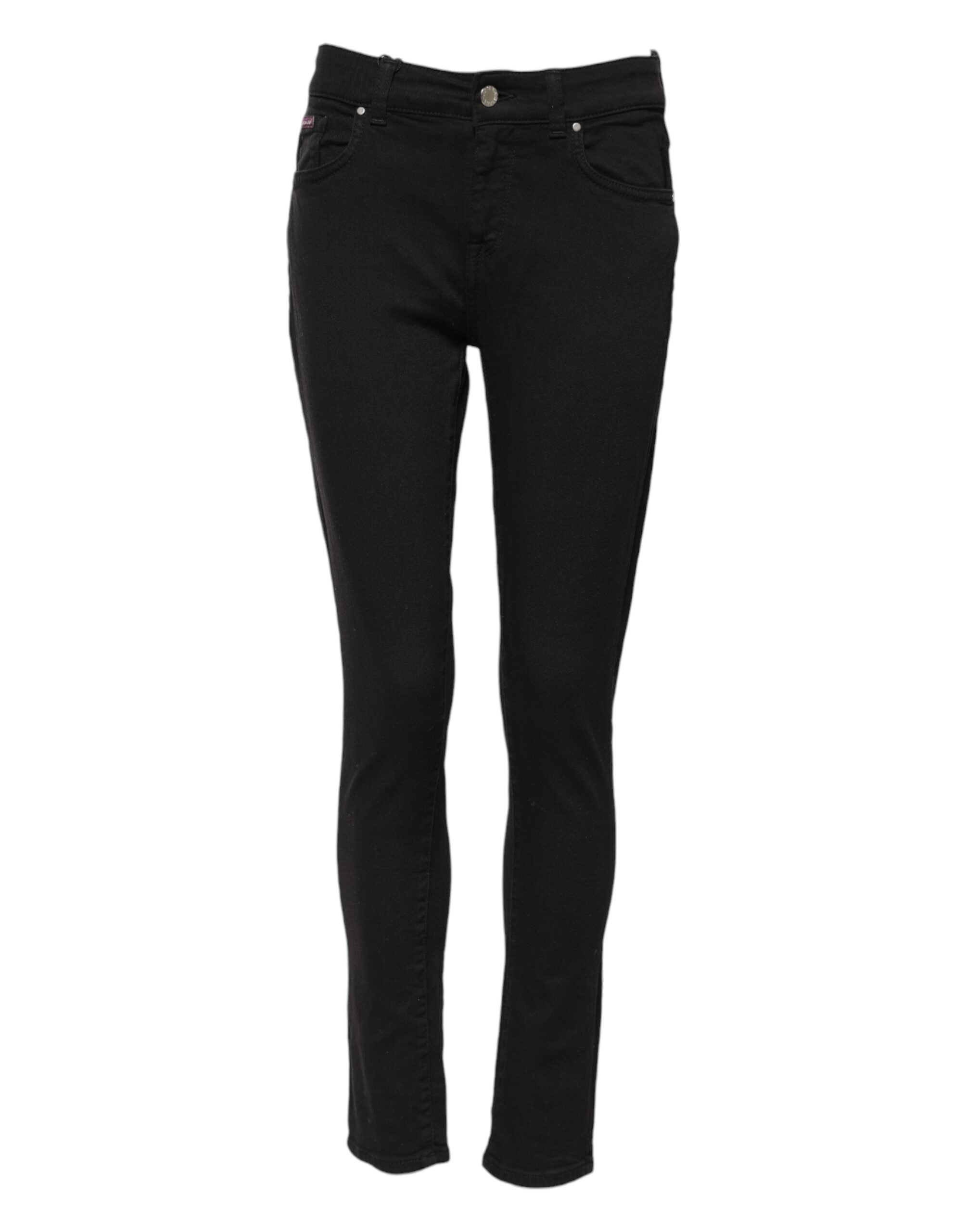 Dolce & Gabbana Black Cotton Skinny Mid Waist Denim Women's Jeans