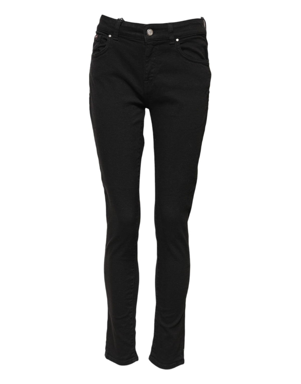 Dolce & Gabbana Black Cotton Skinny Mid Waist Denim Women's Jeans