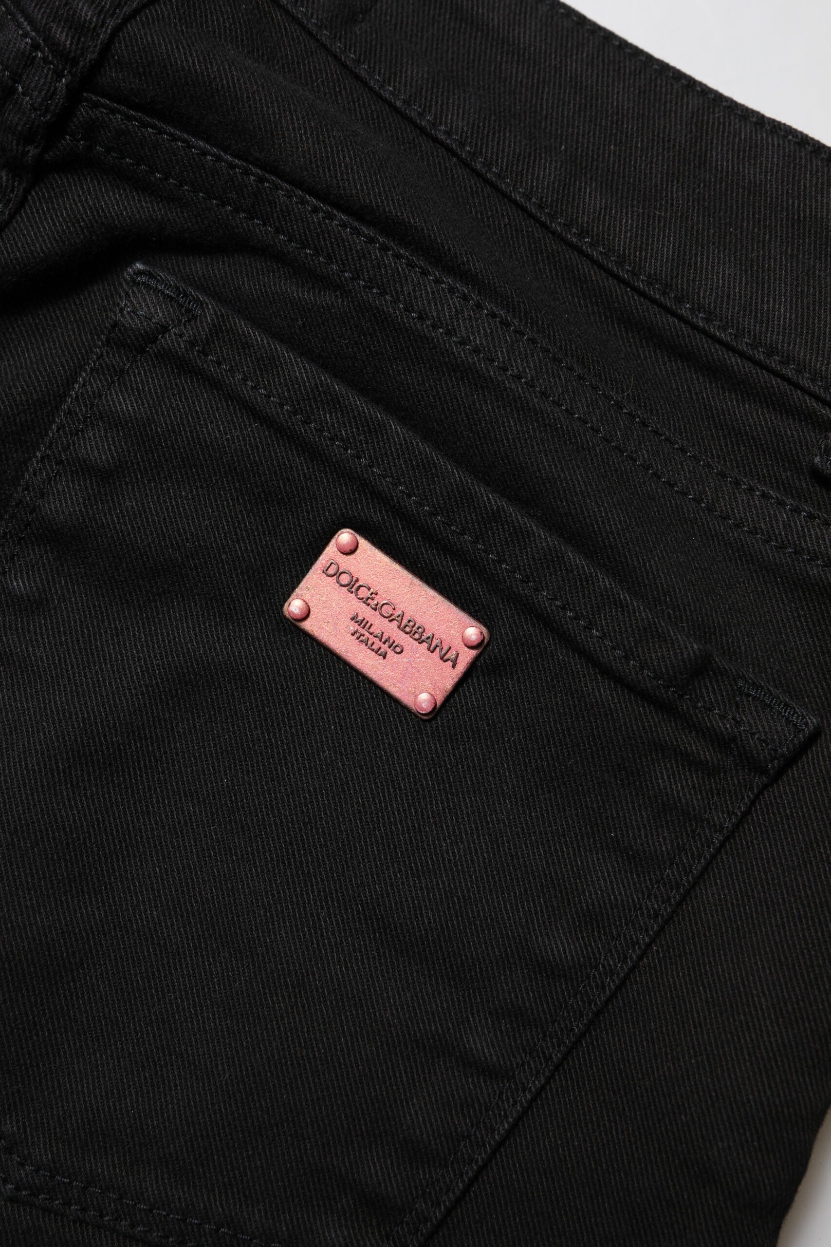 Dolce & Gabbana Black Cotton Skinny Mid Waist Denim Women's Jeans