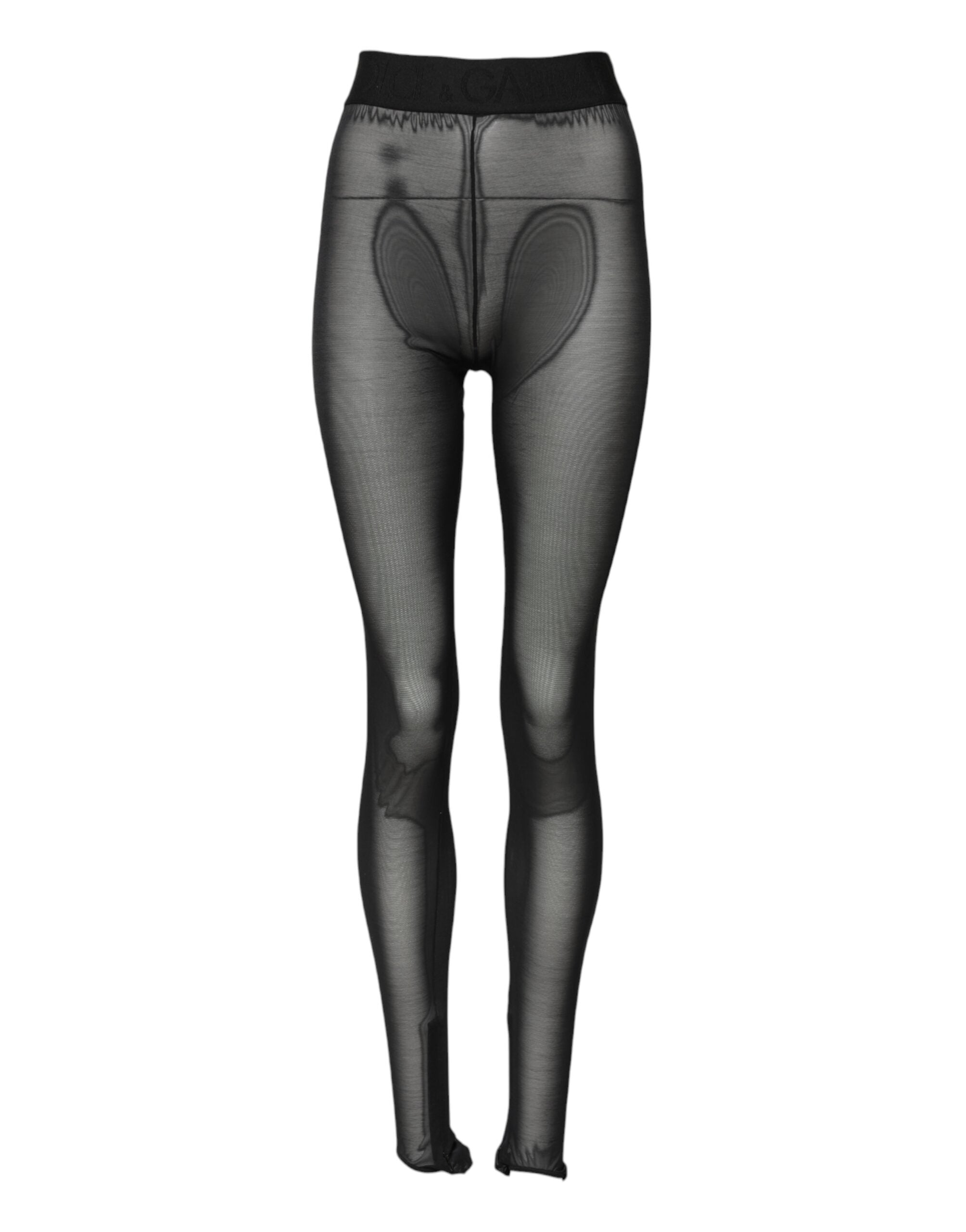 Dolce & Gabbana Black Nylon Leggings Stretch Women's Pants (Pre-Owned)