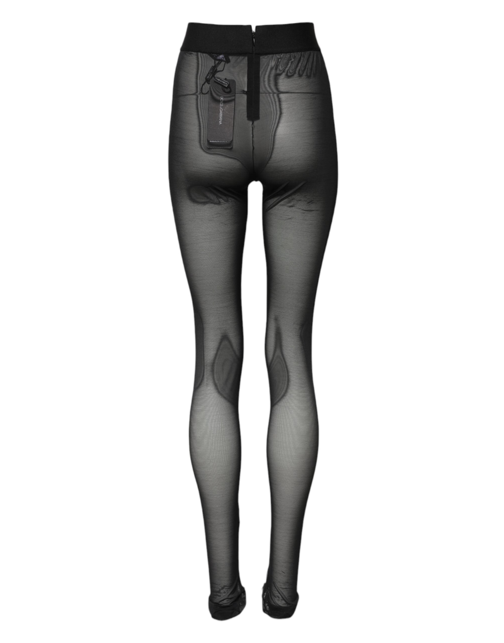 Dolce & Gabbana Black Nylon Leggings Stretch Women's Pants (Pre-Owned)