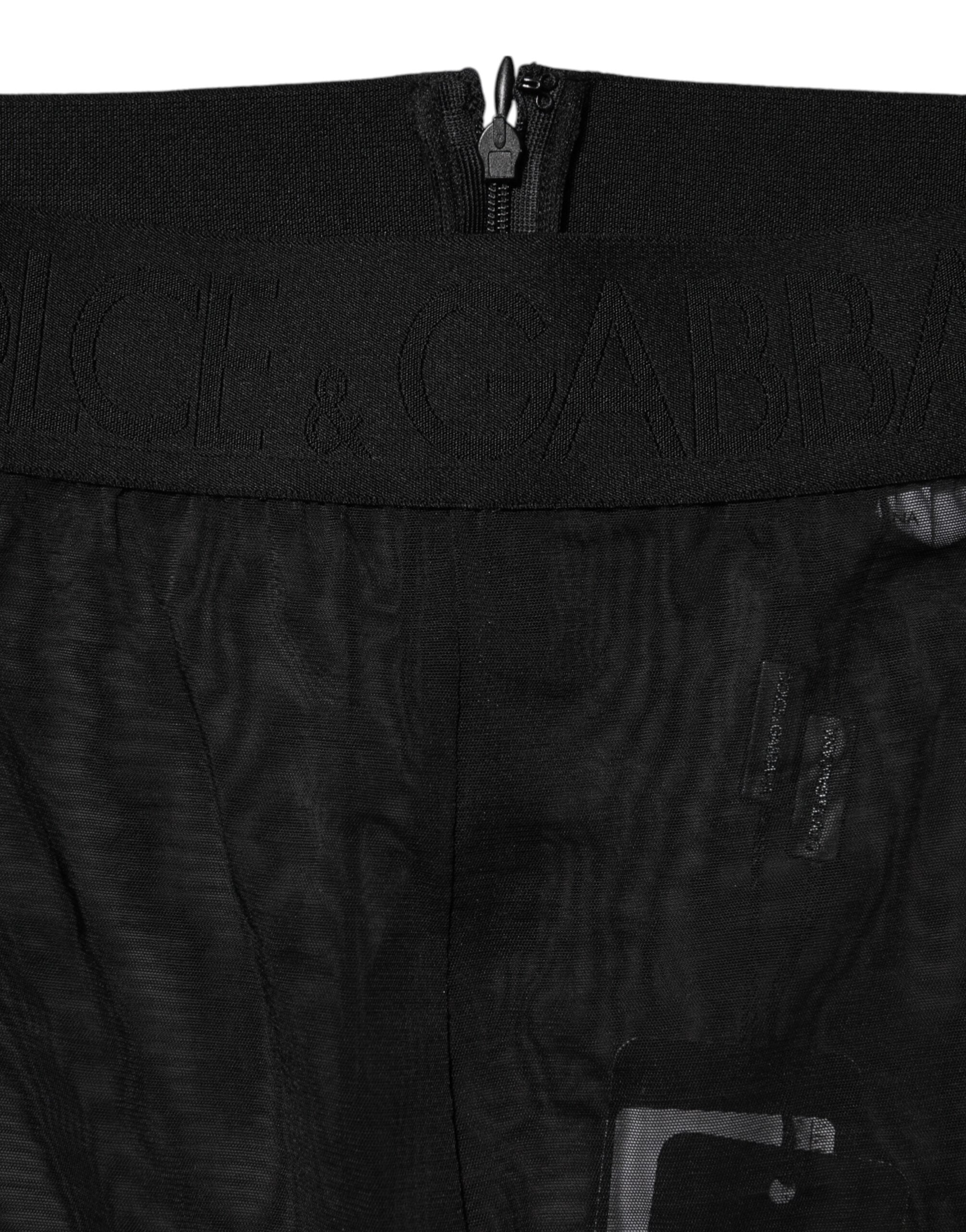 Dolce & Gabbana Black Nylon Leggings Stretch Women's Pants (Pre-Owned)