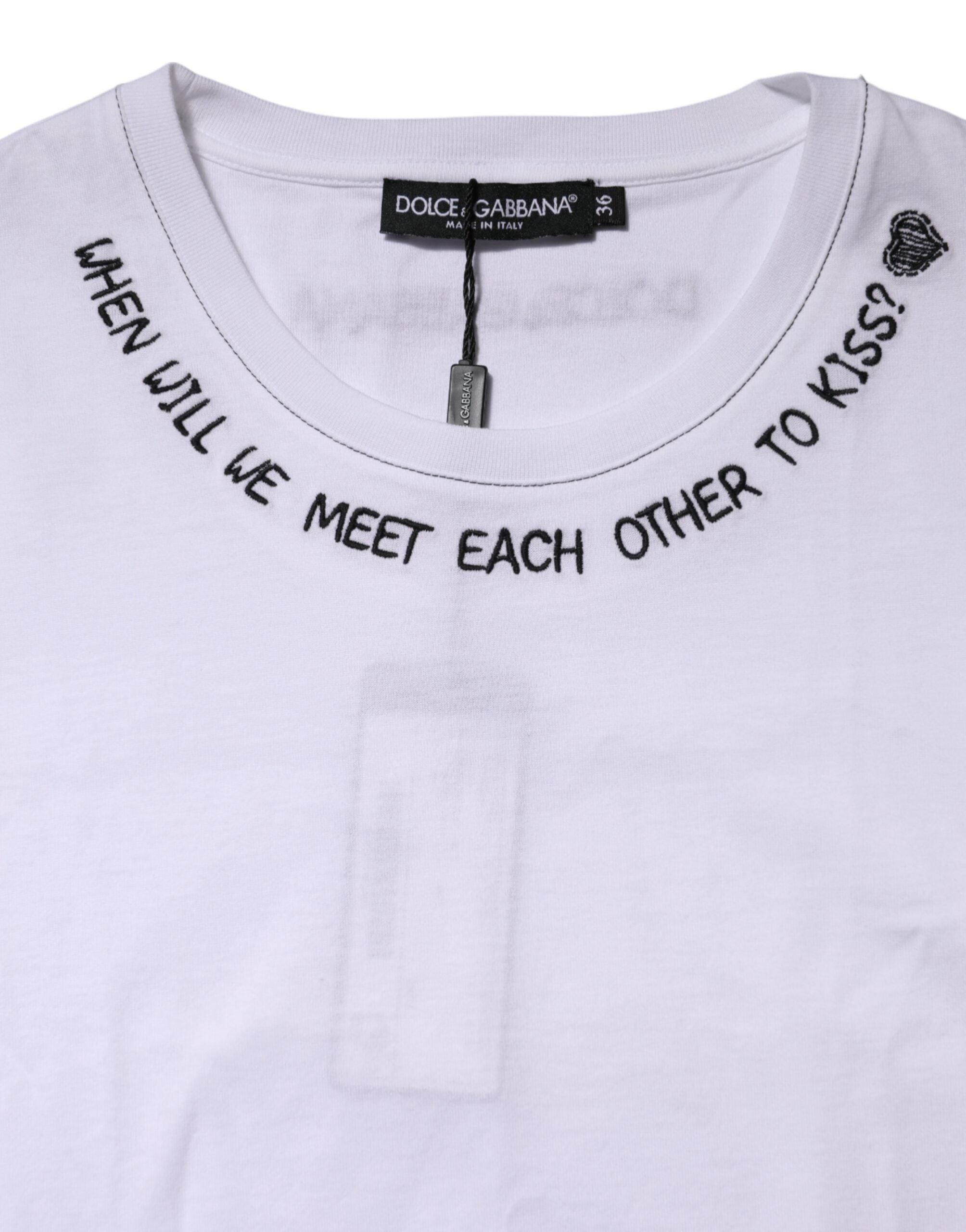Dolce & Gabbana White Cotton Sleeveless Printed Tank Women's T-shirt