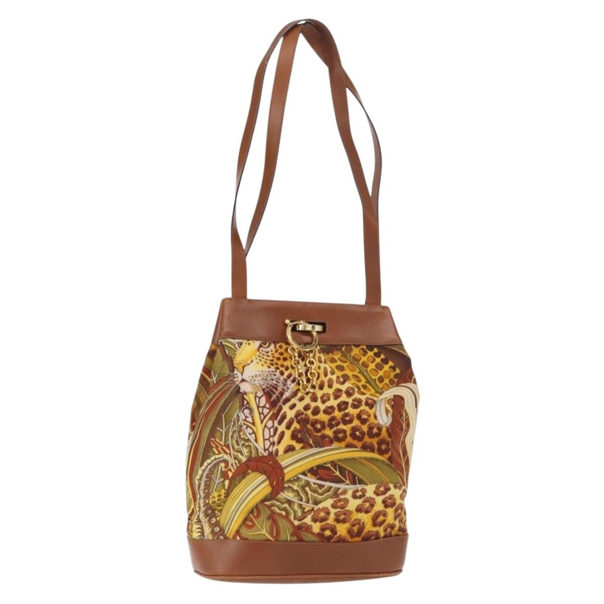 Salvatore Ferragamo Vintage Canvas Brown Canvas Shoulder Bag Bag (Pre-Owned)