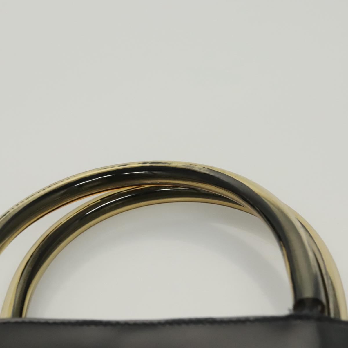 Salvatore Ferragamo Vintage Patent Leather Black Patent_Leather Handbag (Pre-Owned)