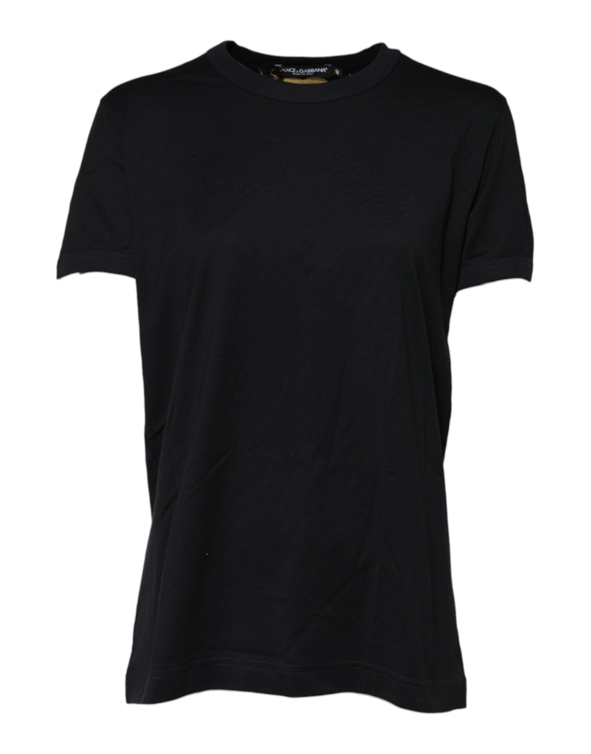 Dolce & Gabbana Black Cotton DG Print Short Sleeve Top Women's T-shirt