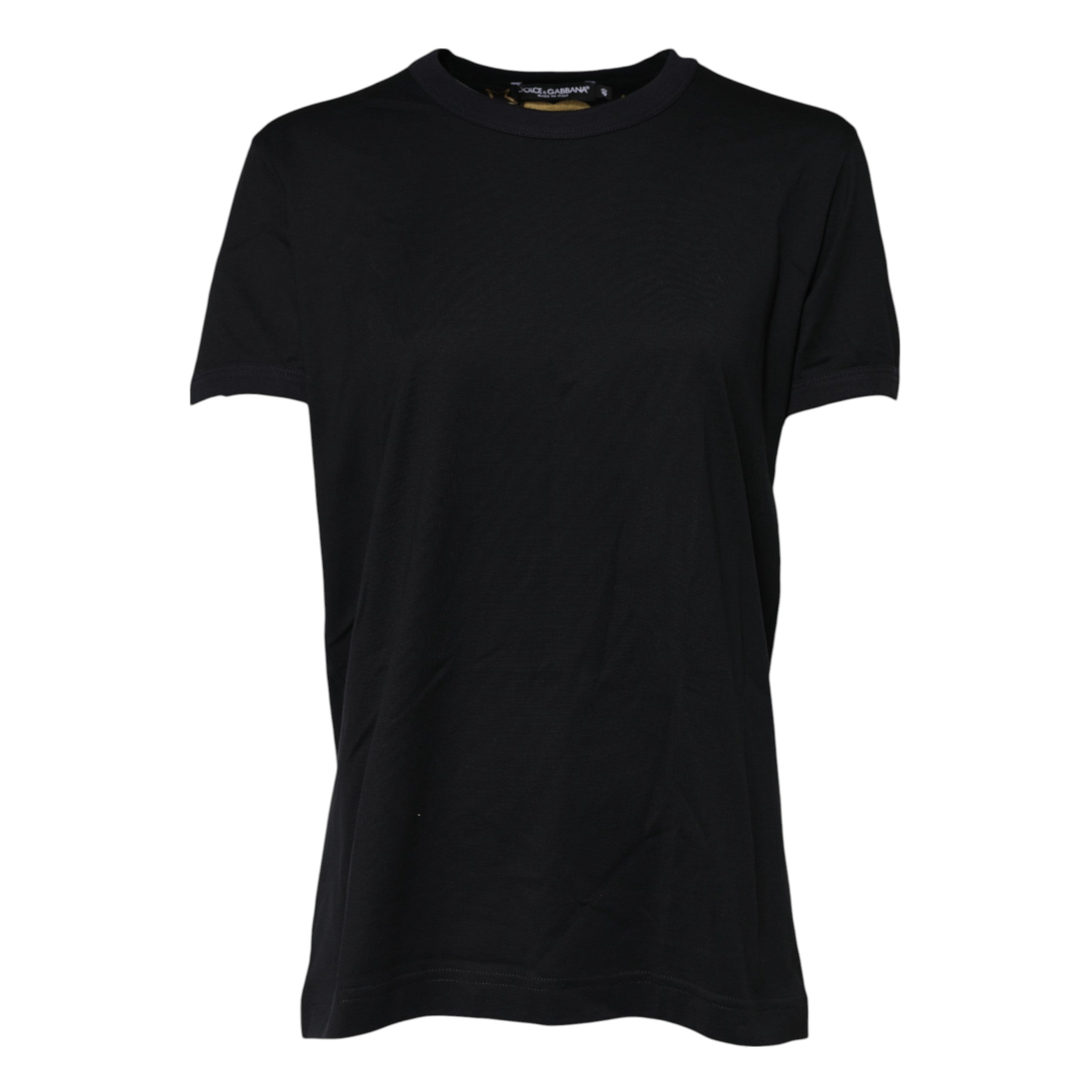 Dolce & Gabbana Black Cotton DG Print Short Sleeve Top Women's T-shirt