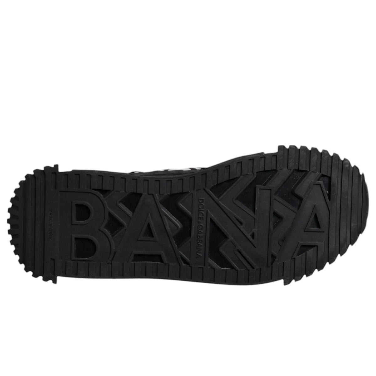 Dolce & Gabbana Black Logo Lace Up Low Top NS1 Men's Sneakers (Pre-Owned)