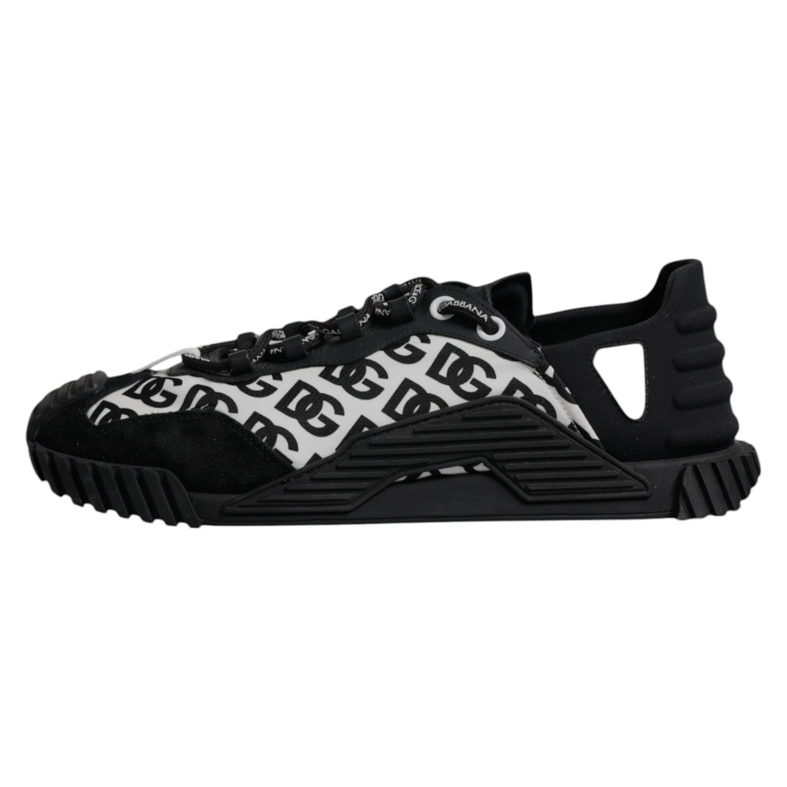 Dolce & Gabbana Black Logo Lace Up Low Top NS1 Men's Sneakers (Pre-Owned)