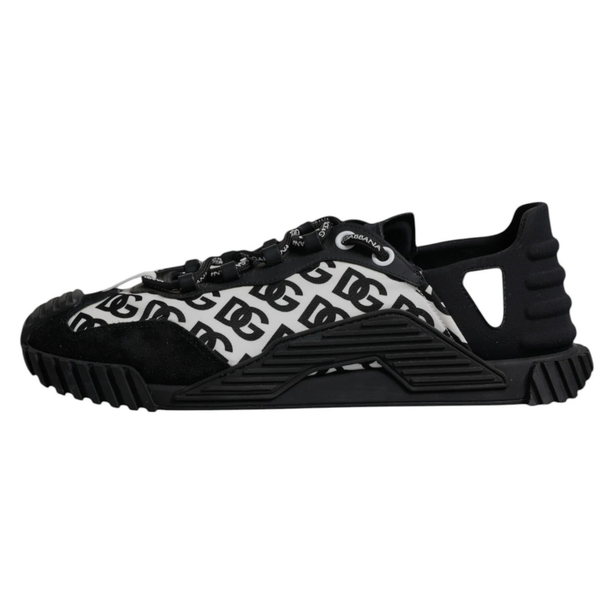 Dolce & Gabbana Black Logo Lace Up Low Top NS1 Men's Sneakers (Pre-Owned)