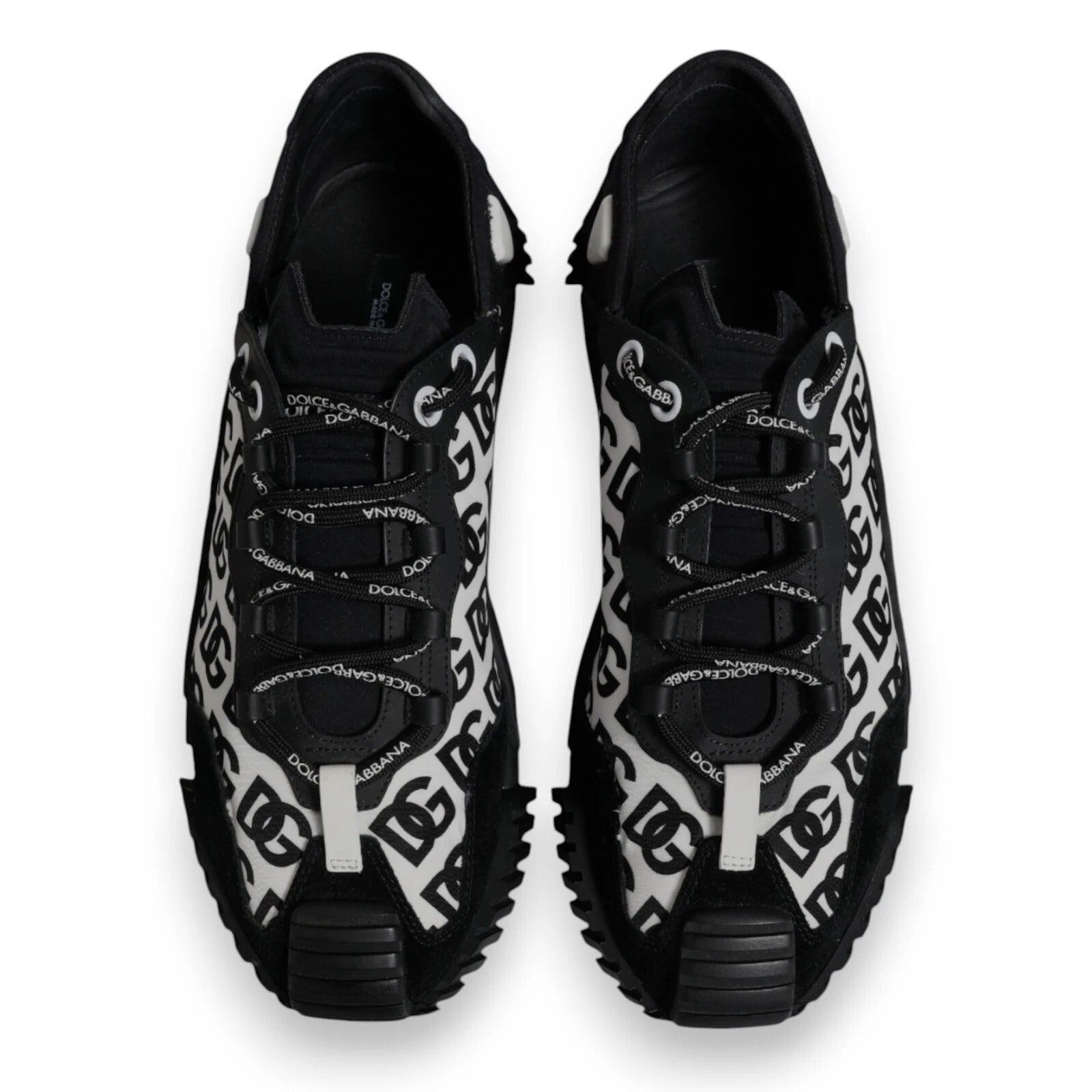 Dolce & Gabbana Black Logo Lace Up Low Top NS1 Men's Sneakers (Pre-Owned)