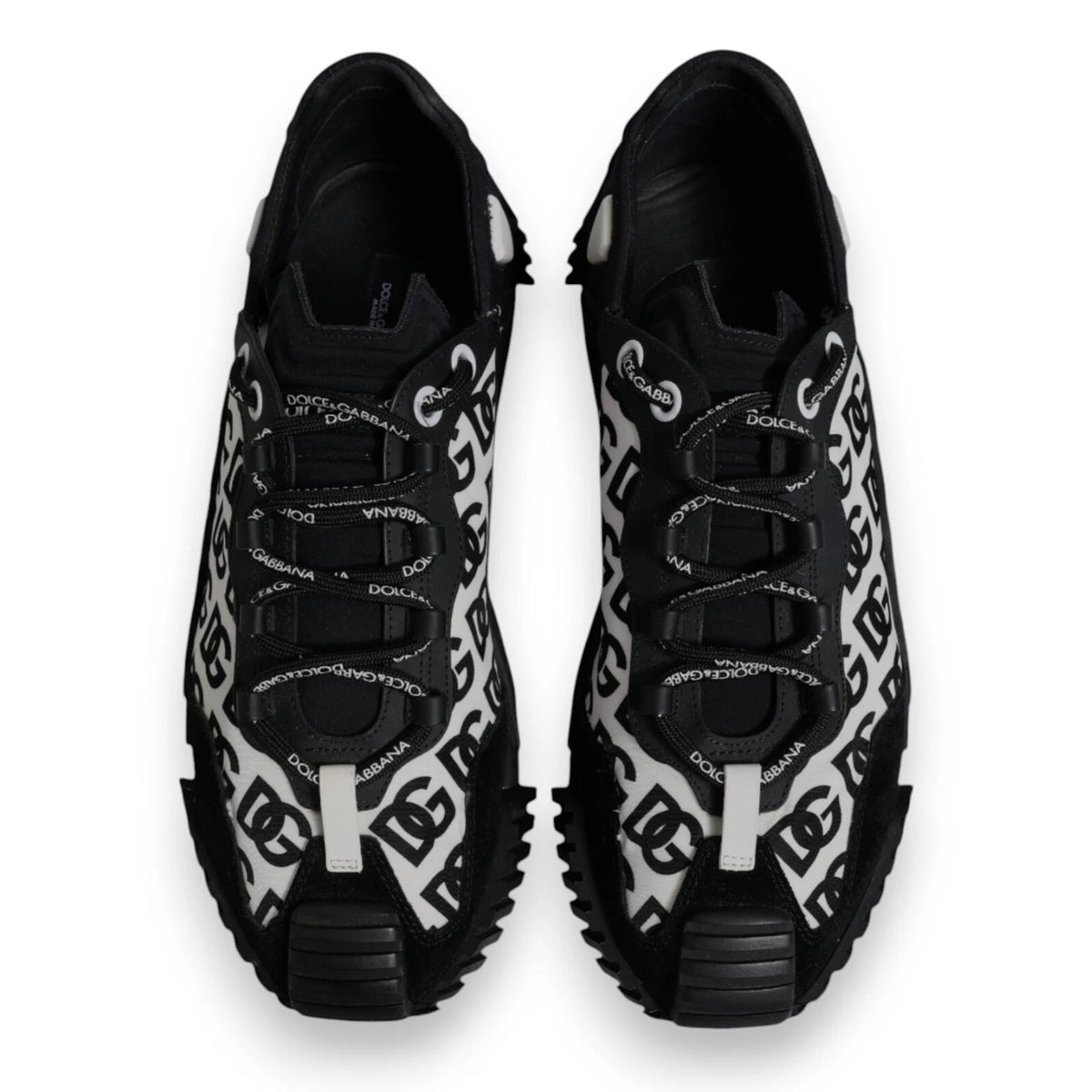 Dolce & Gabbana Black Logo Lace Up Low Top NS1 Men's Sneakers (Pre-Owned)