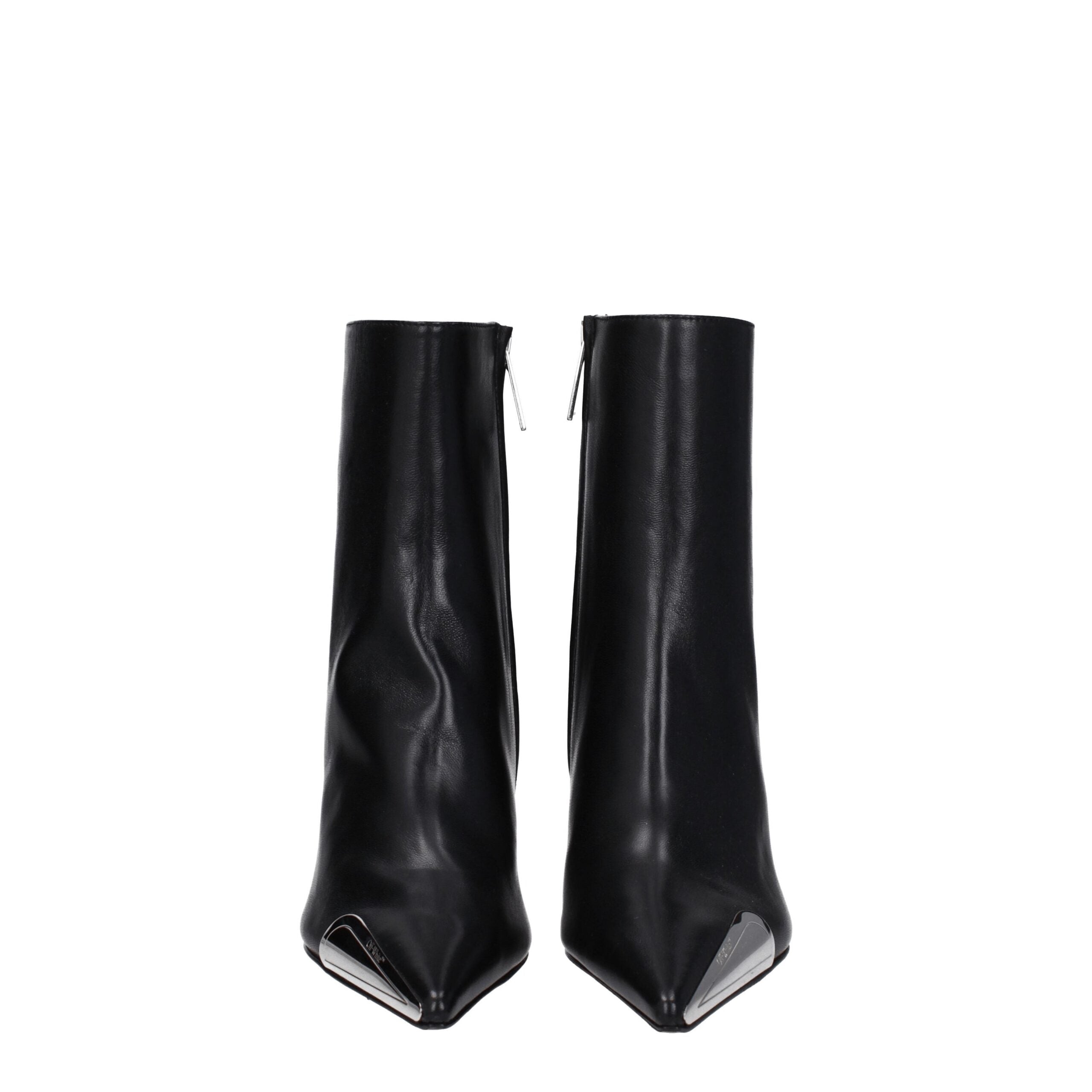 Off-White Black Leather Ankle Women's Boots