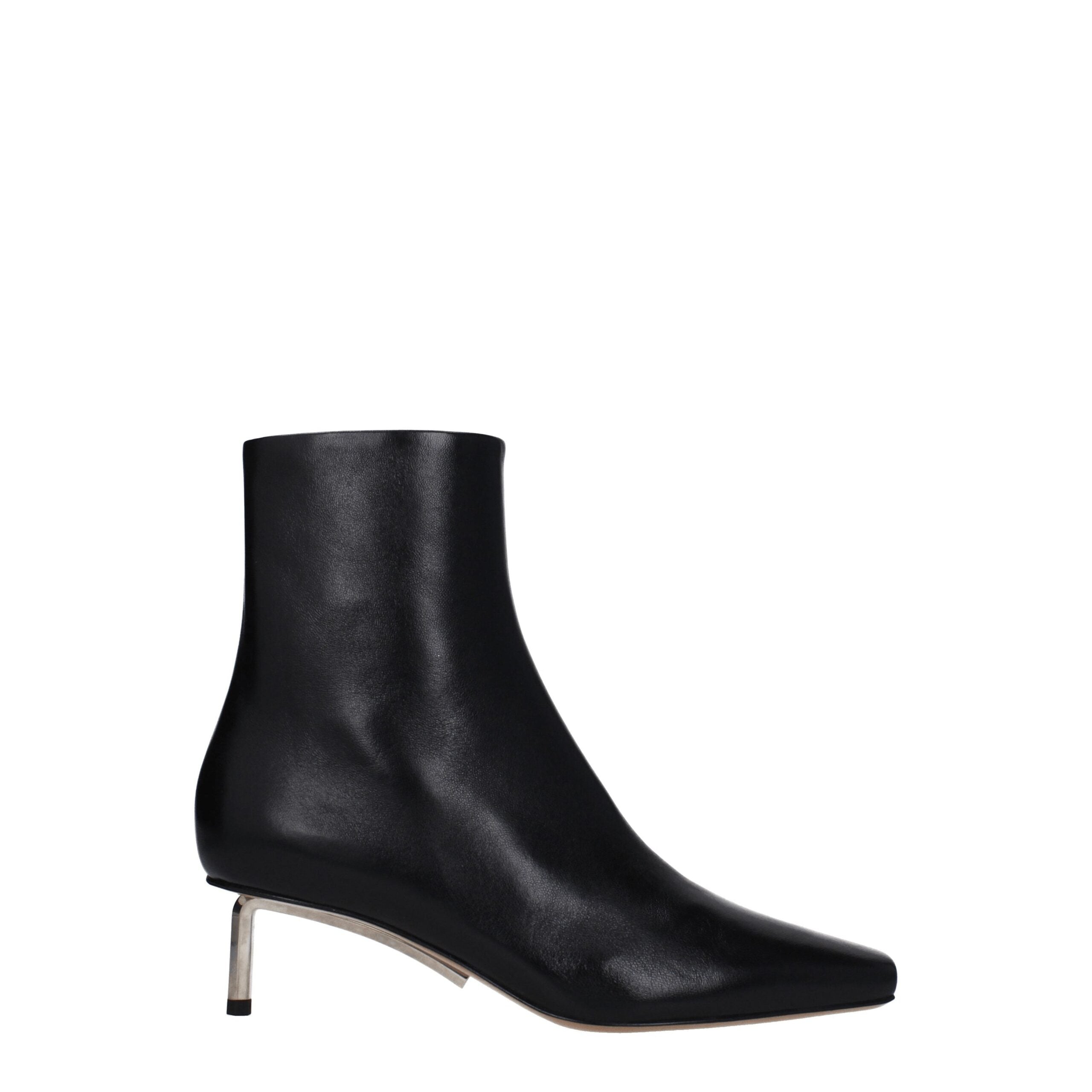 Off-White Black Leather Ankle Women's Boots