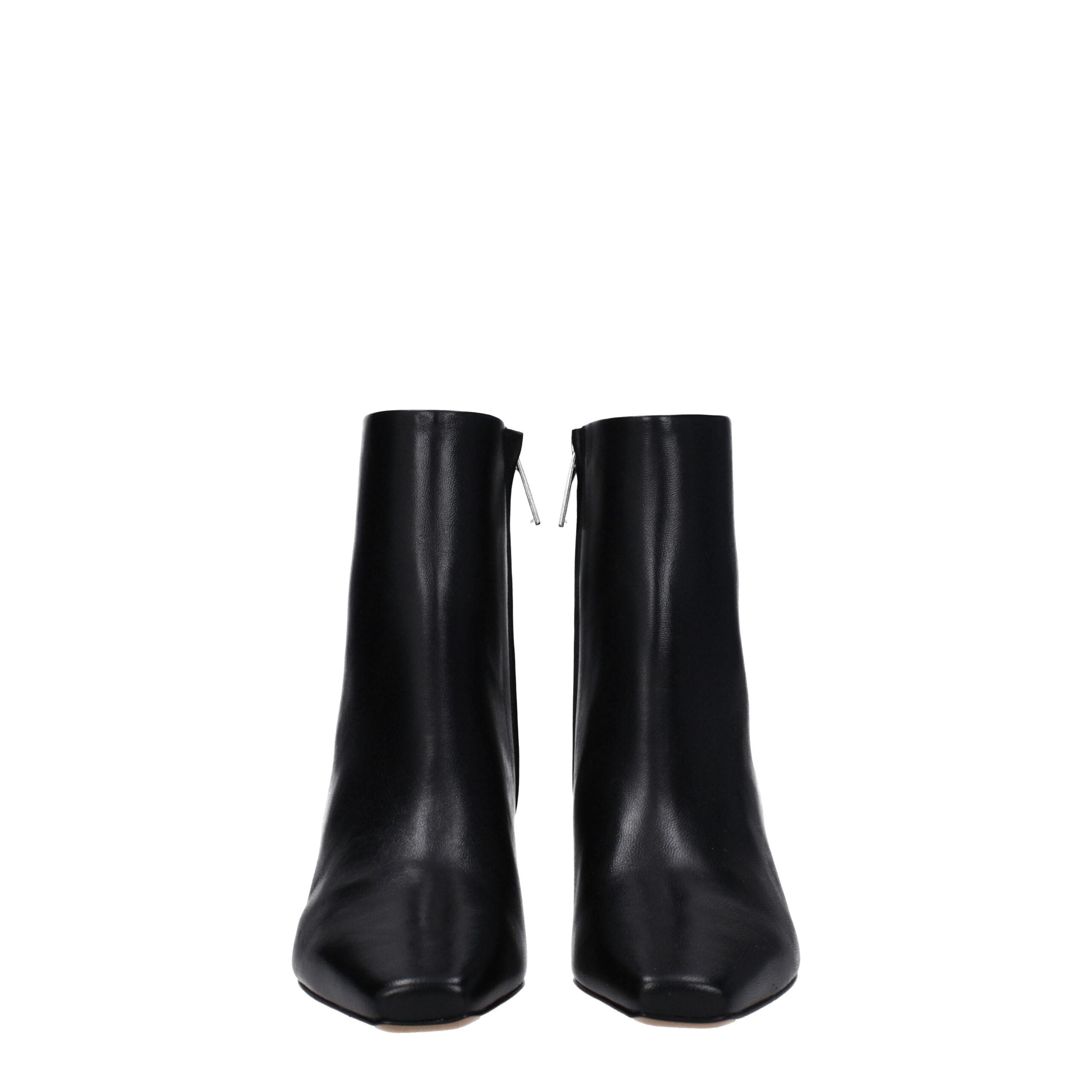 Off-White Black Leather Ankle Women's Boots