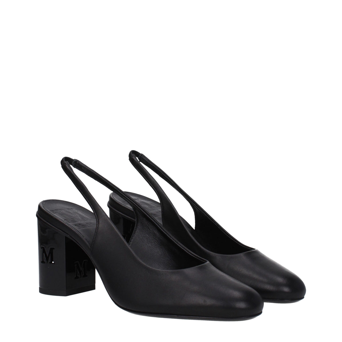 Max Mara Black Leather High Heel Women's Pumps