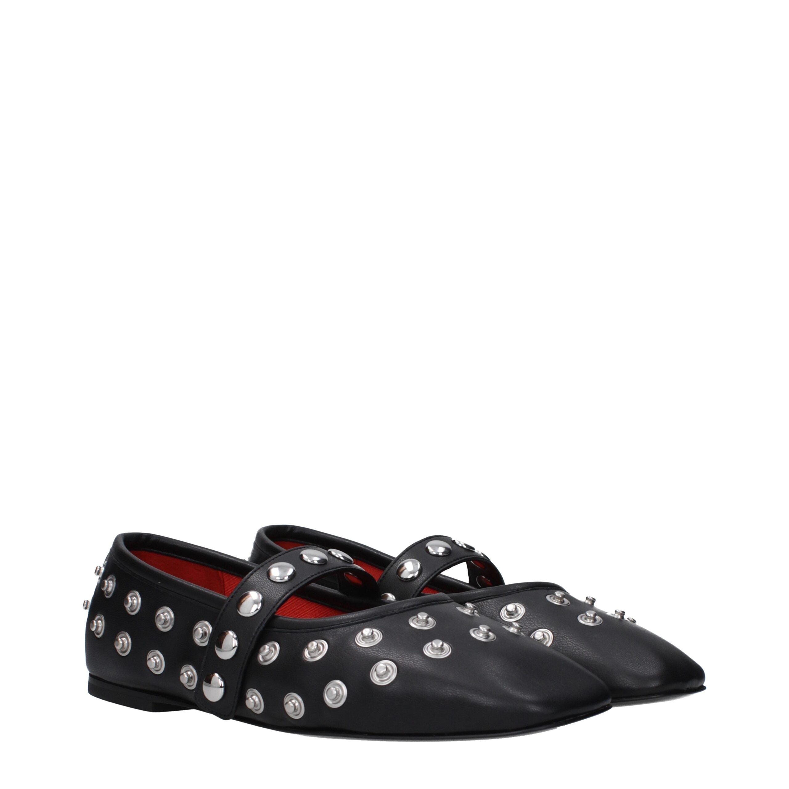 Stella McCartney Black Leather Ballet Women's Flats