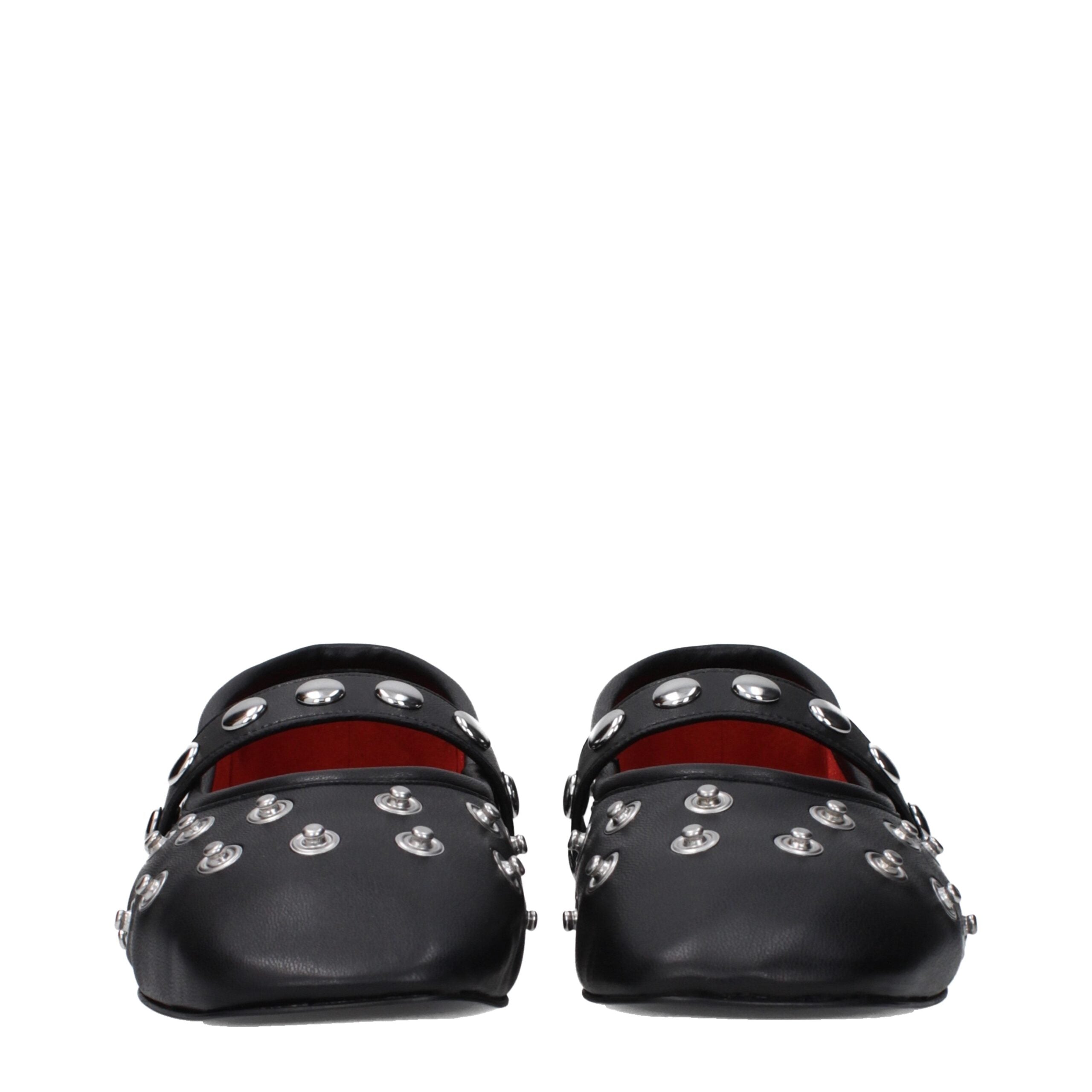 Stella McCartney Black Leather Ballet Women's Flats