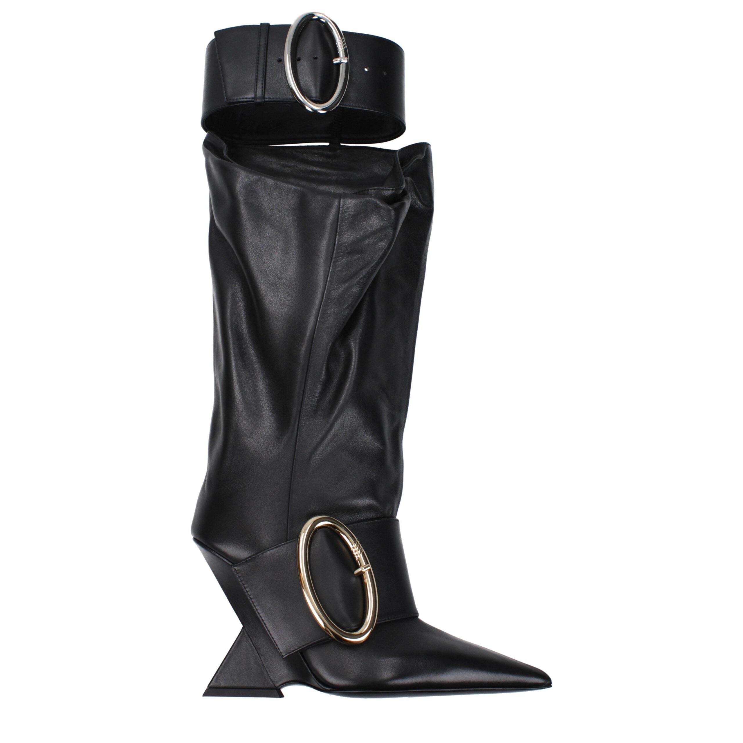 The Attico Black Leather Women's Boots