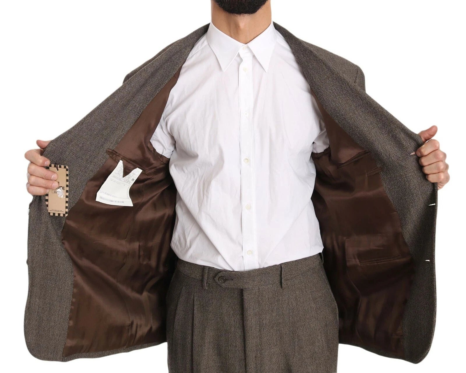 Dolce & Gabbana Brown Single Breasted Wool Men's Suit