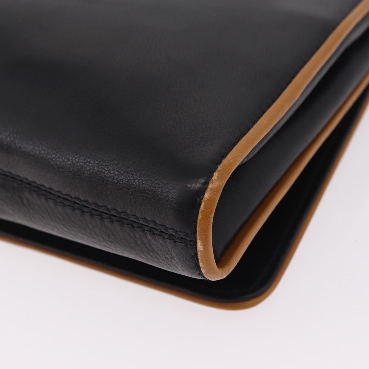Celine Flap Shoulder Leather Black Leather Shoulder Bag Bag (Pre-Owned)